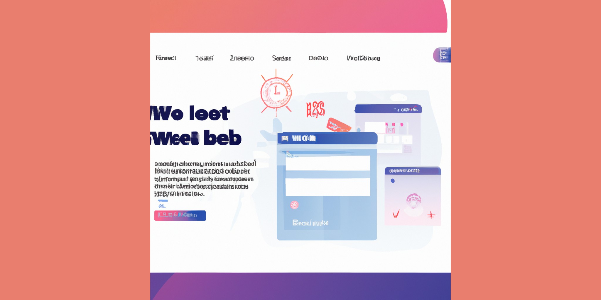 a website in flat illustration style with gradients and white background