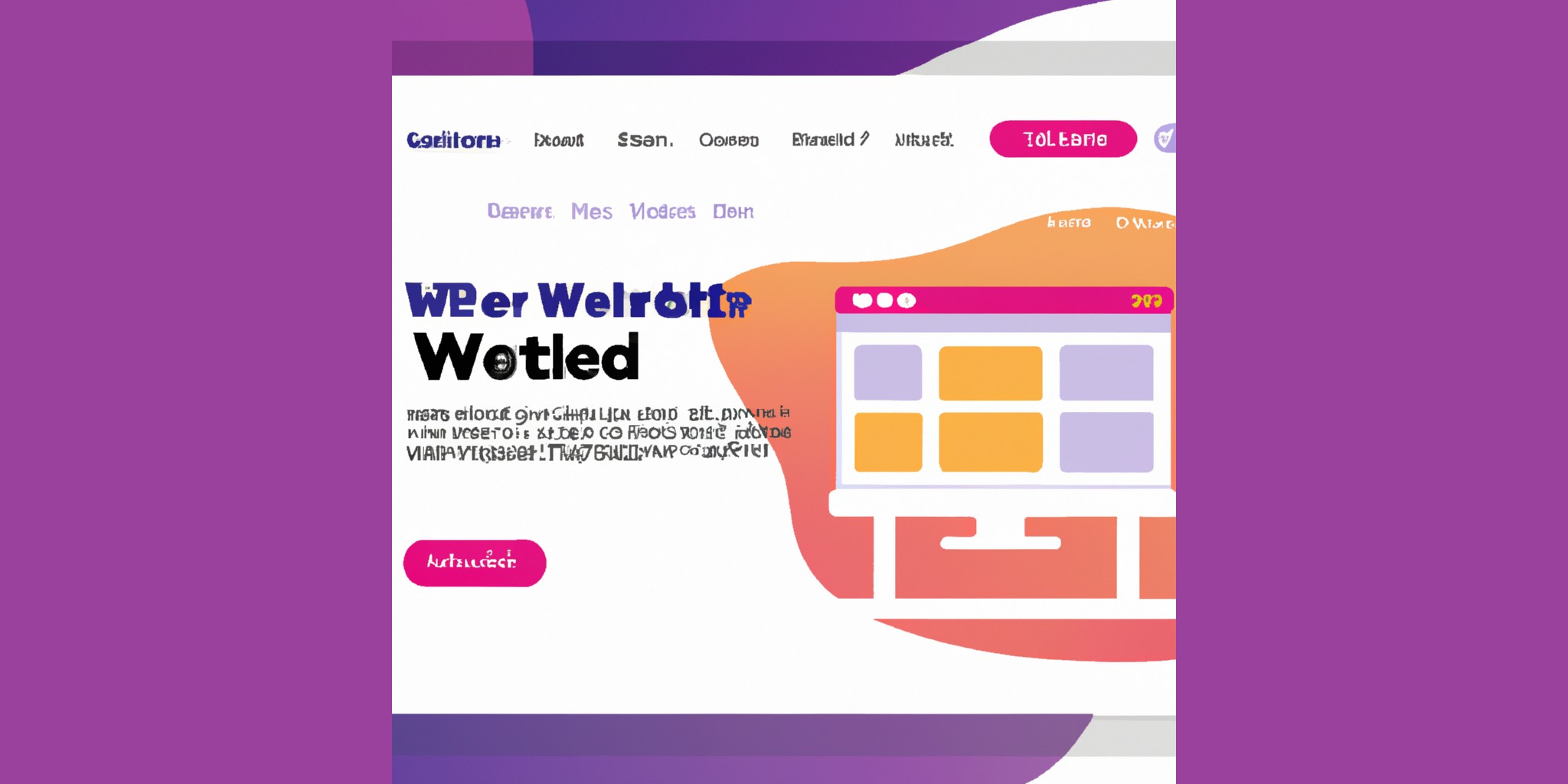 a website in flat illustration style with gradients and white background