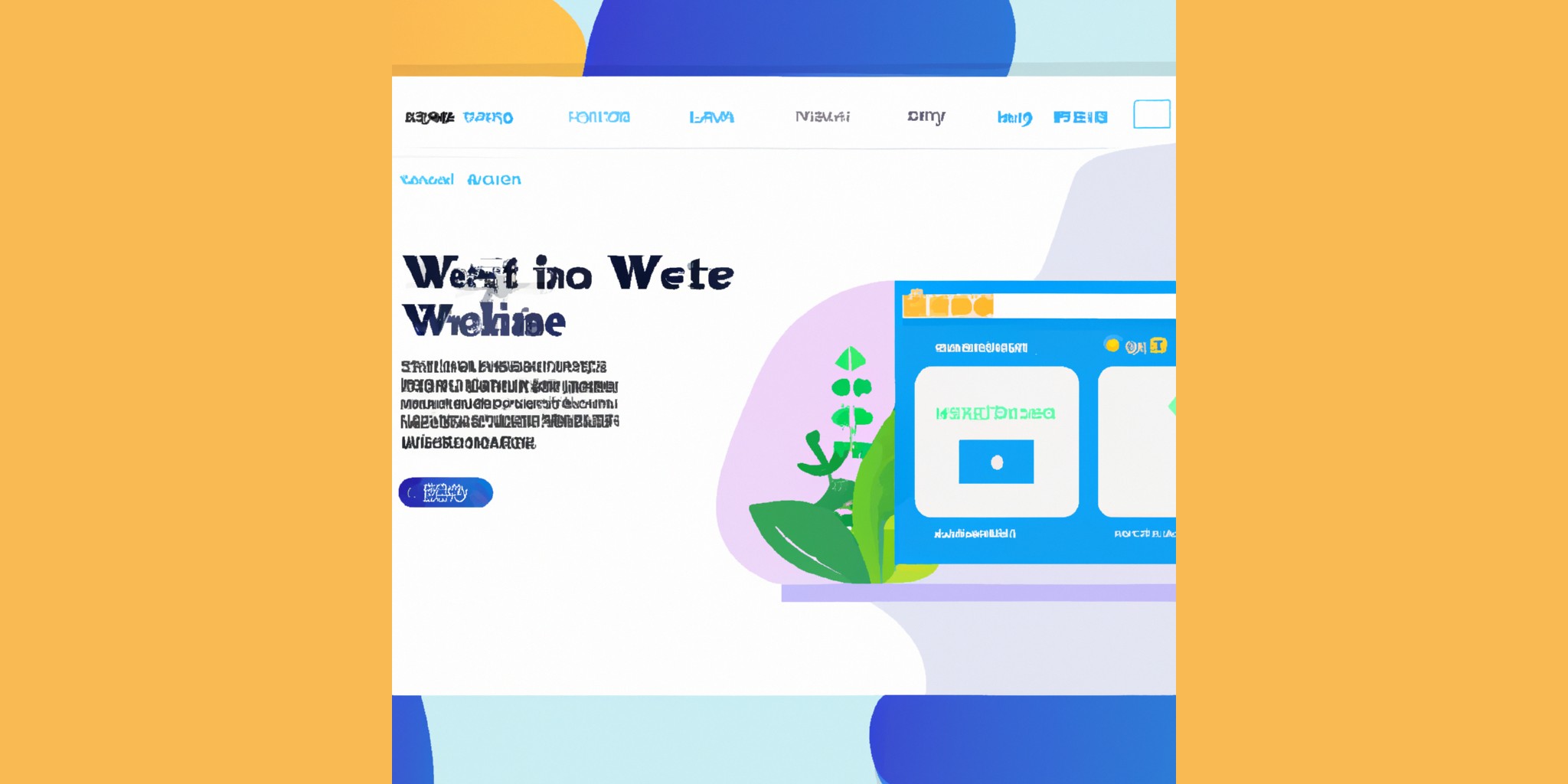 a website in flat illustration style with gradients and white background