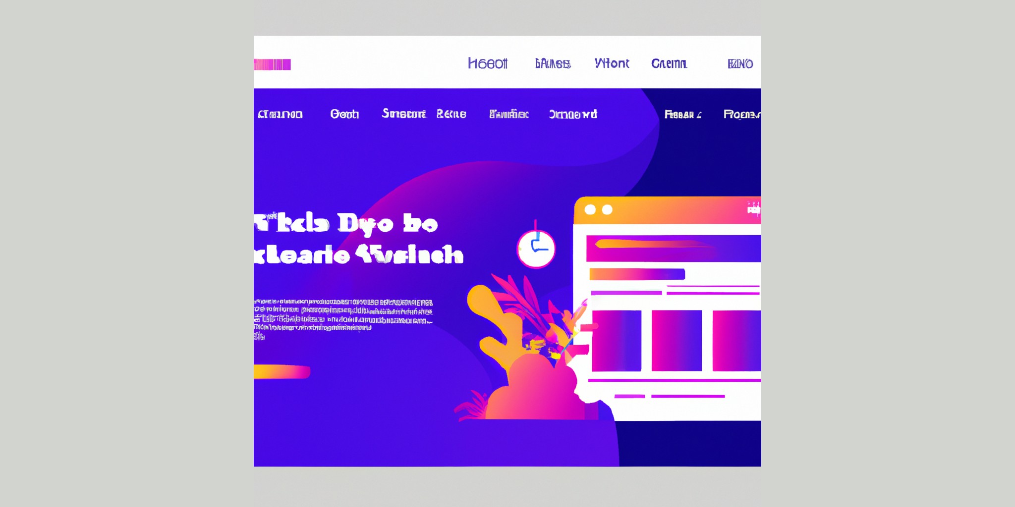 a website in flat illustration style with gradients and white background