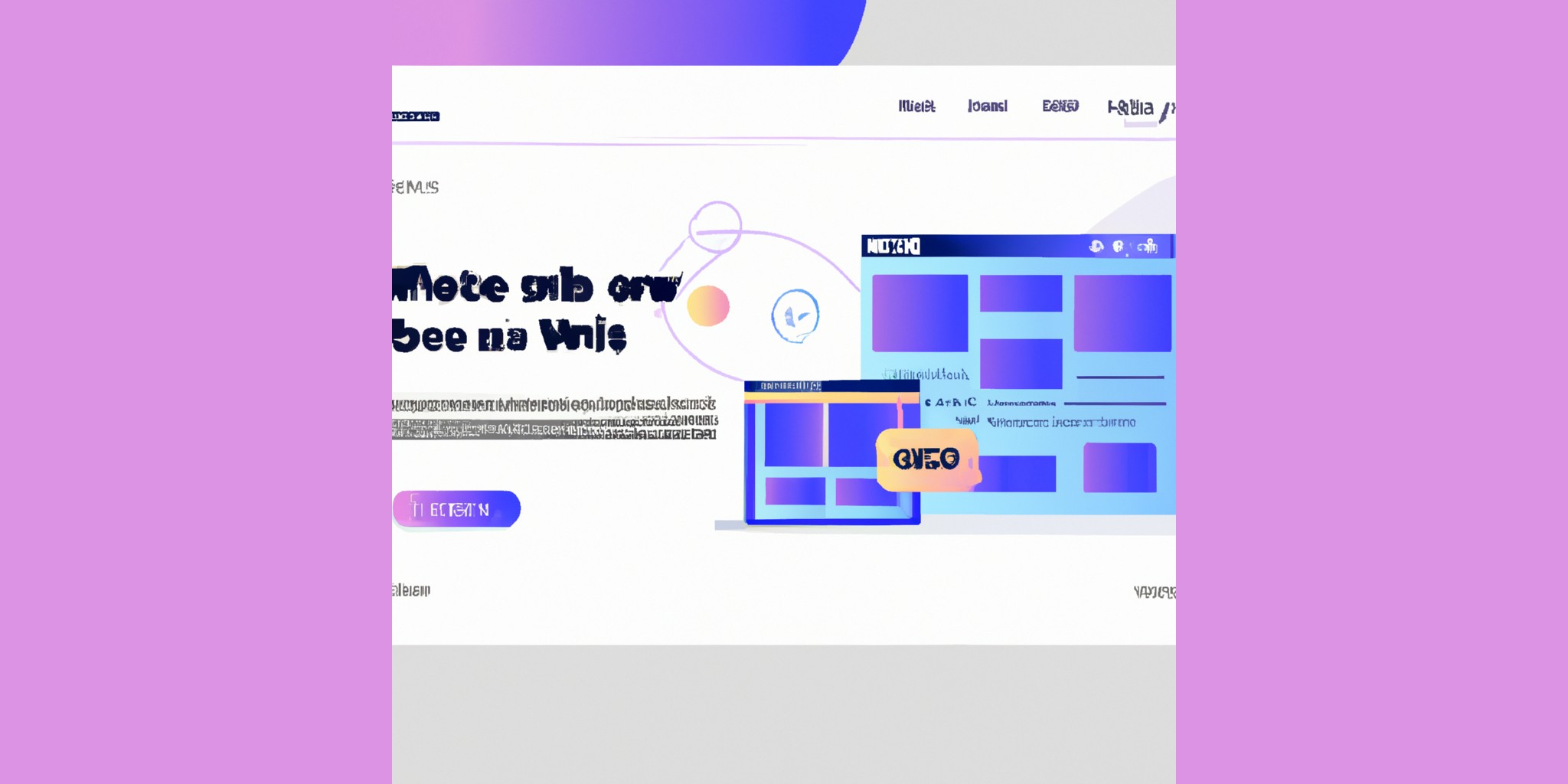 a website in flat illustration style with gradients and white background