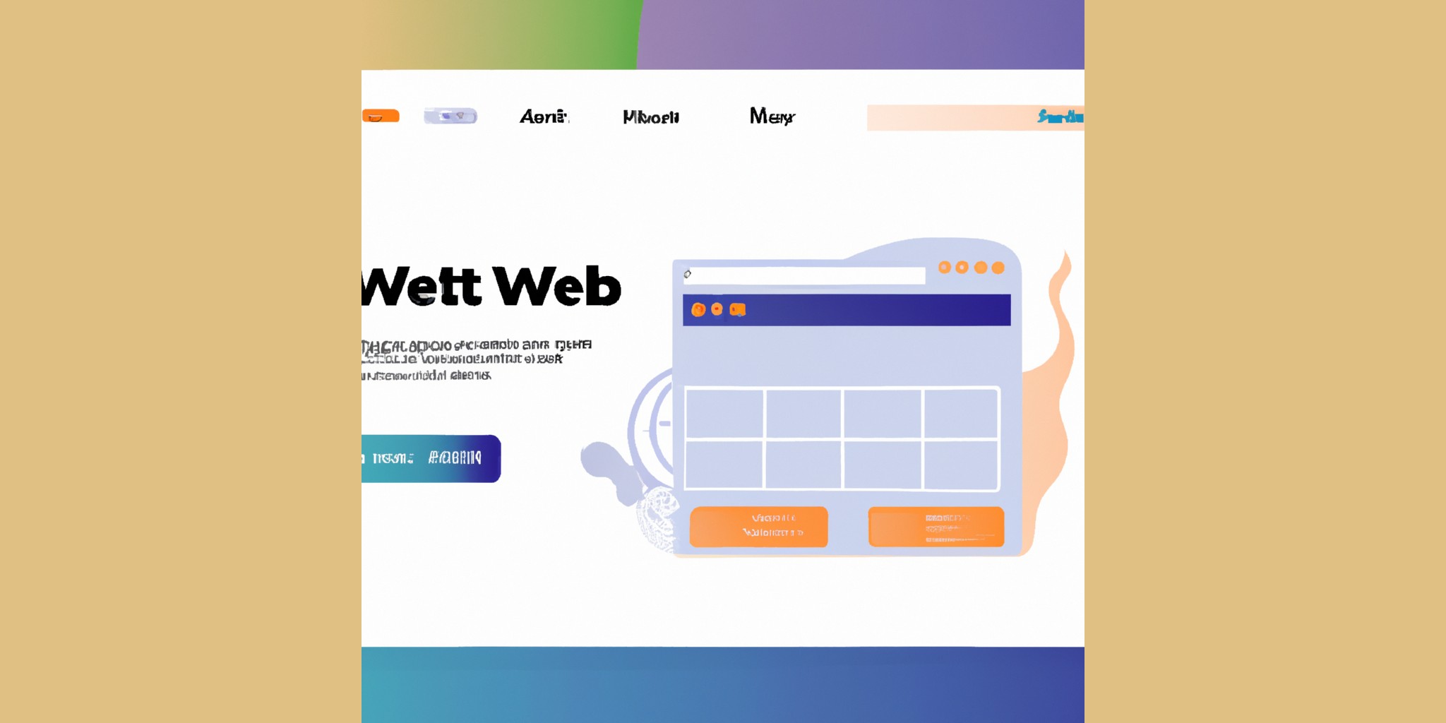 a website in flat illustration style with gradients and white background