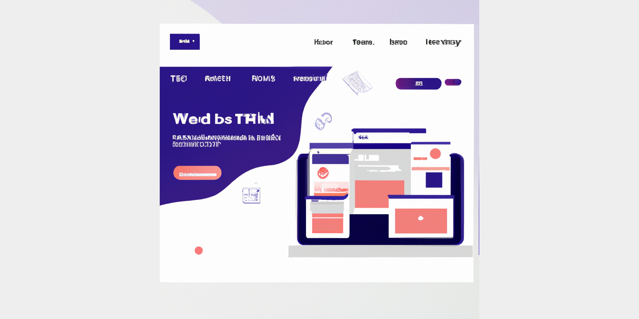 a website in flat illustration style with gradients and white background