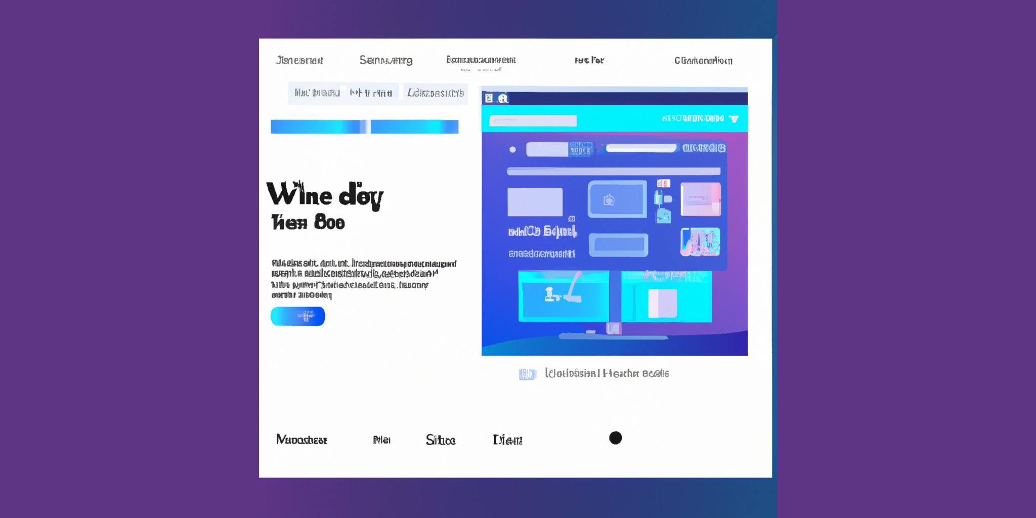 a website in flat illustration style with gradients and white background