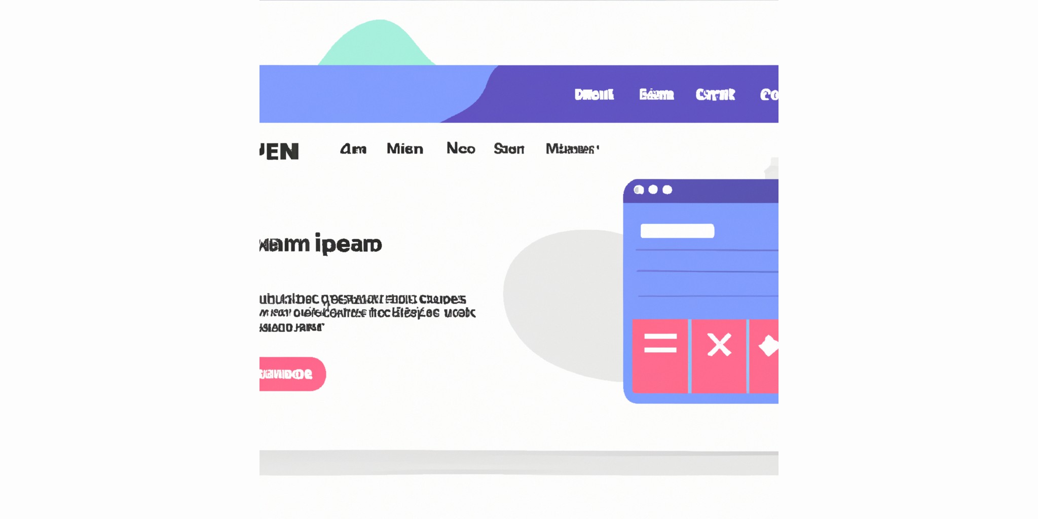 a website in flat illustration style with gradients and white background