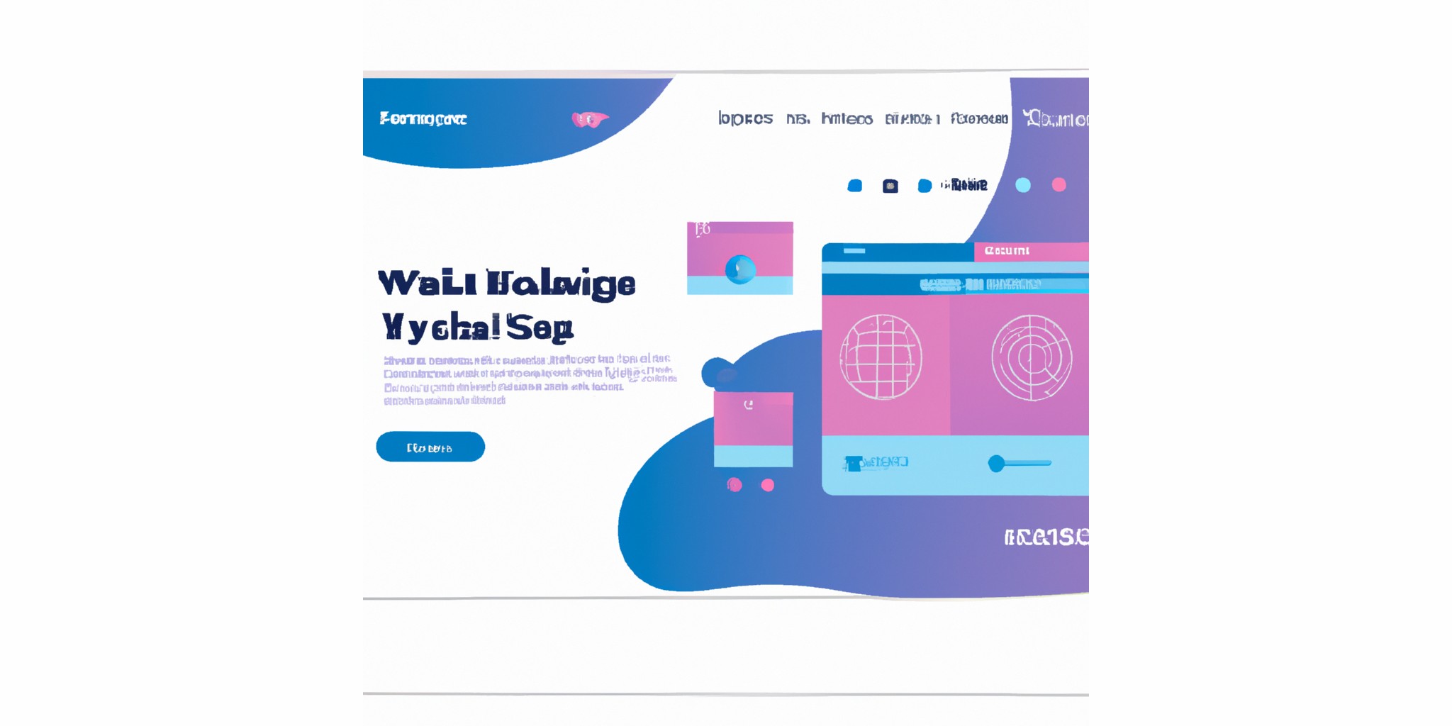 a website in flat illustration style with gradients and white background