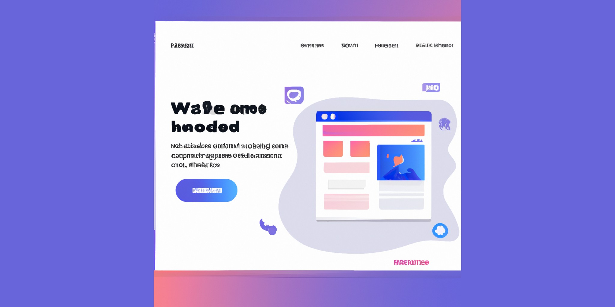 a website in flat illustration style with gradients and white background