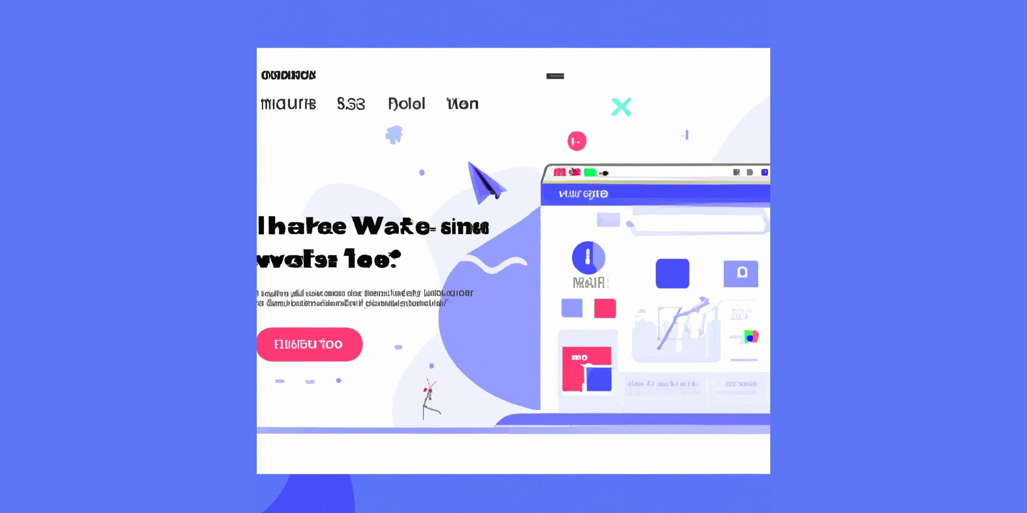 a website in flat illustration style with gradients and white background