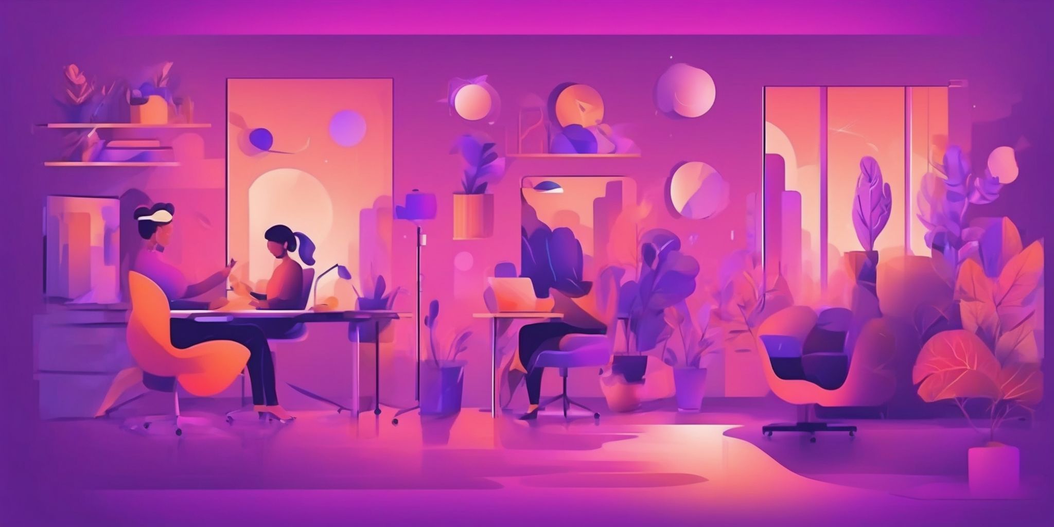 Activity in flat illustration style, colorful purple gradient colors