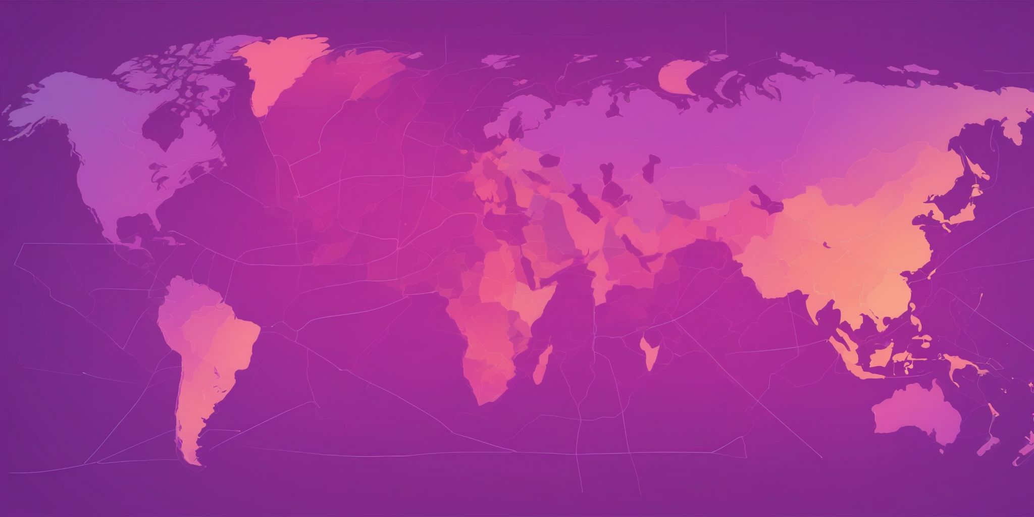 Map in flat illustration style, colorful purple gradient colors