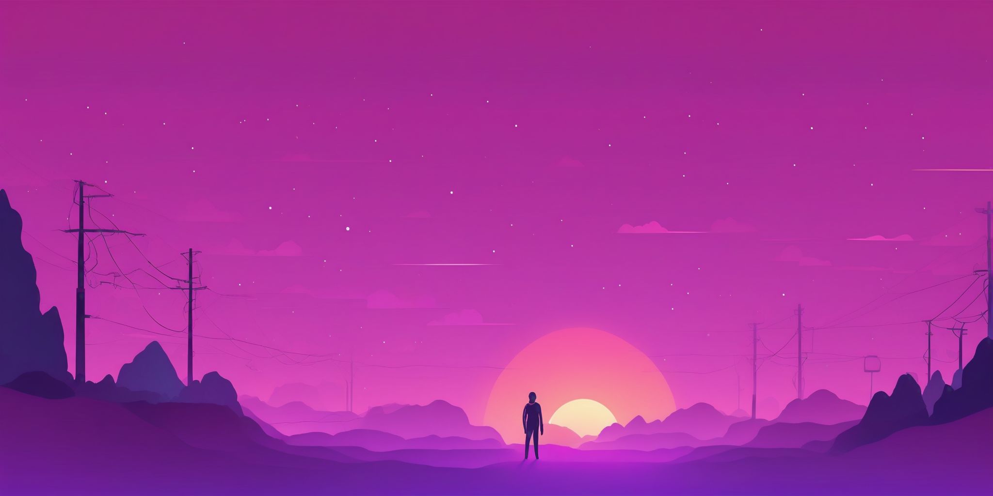 Lifeline in flat illustration style, colorful purple gradient colors