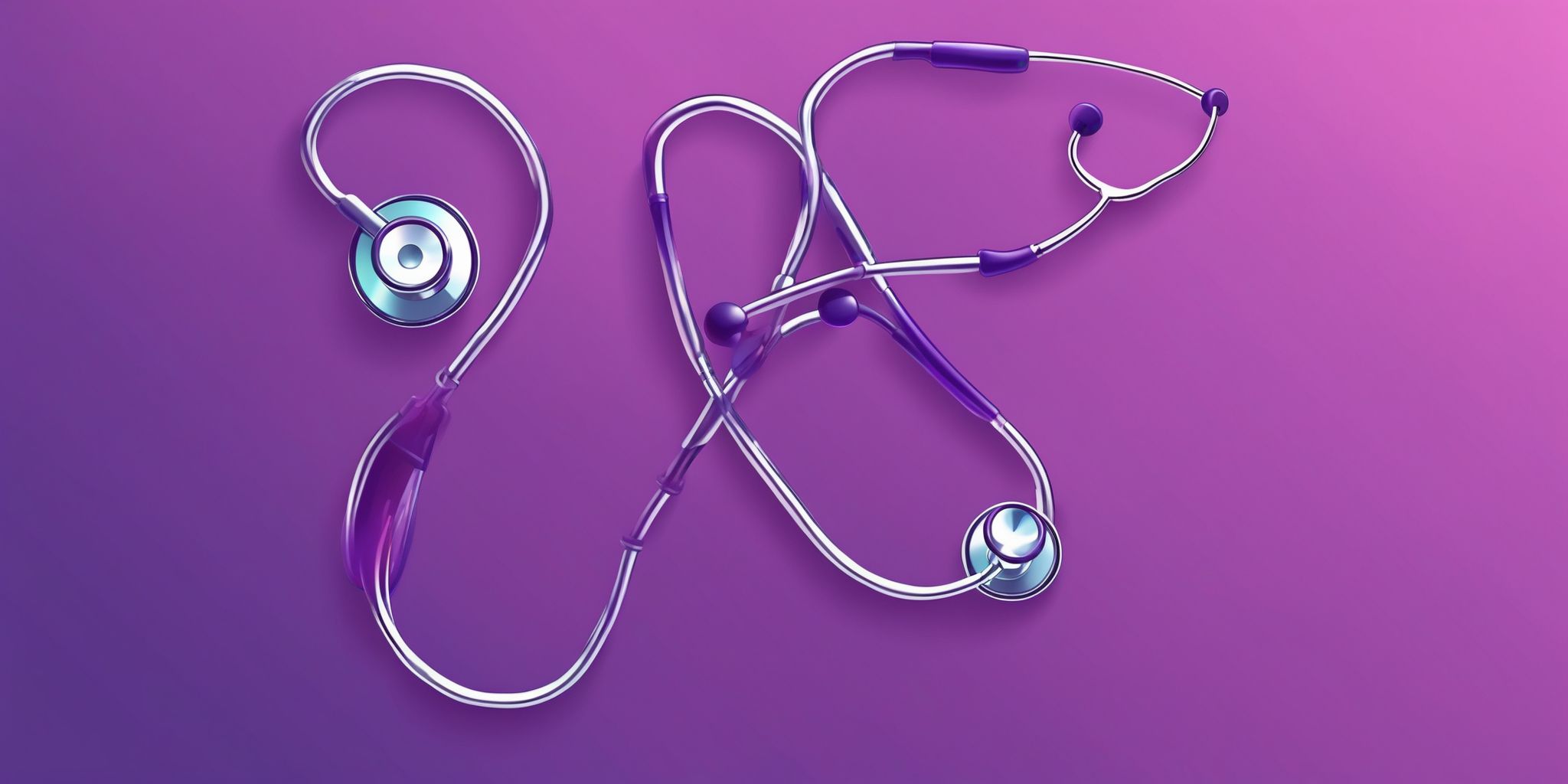 Stethoscope in flat illustration style, colorful purple gradient colors