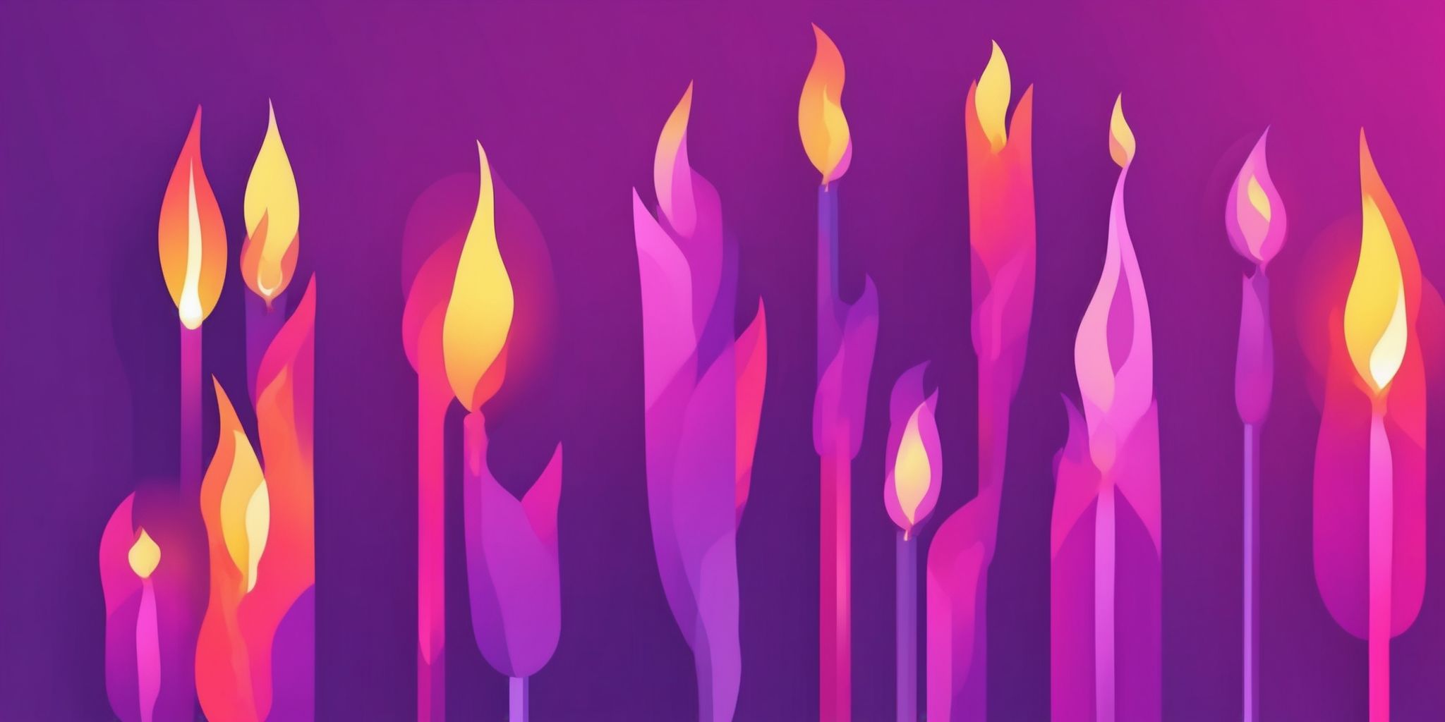 Torch in flat illustration style, colorful purple gradient colors