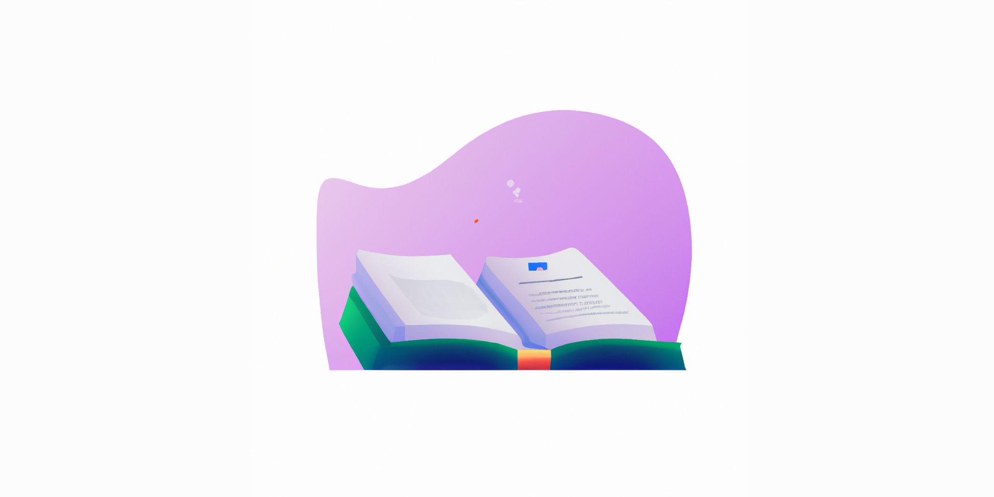 Book in flat illustration style with gradients and white background