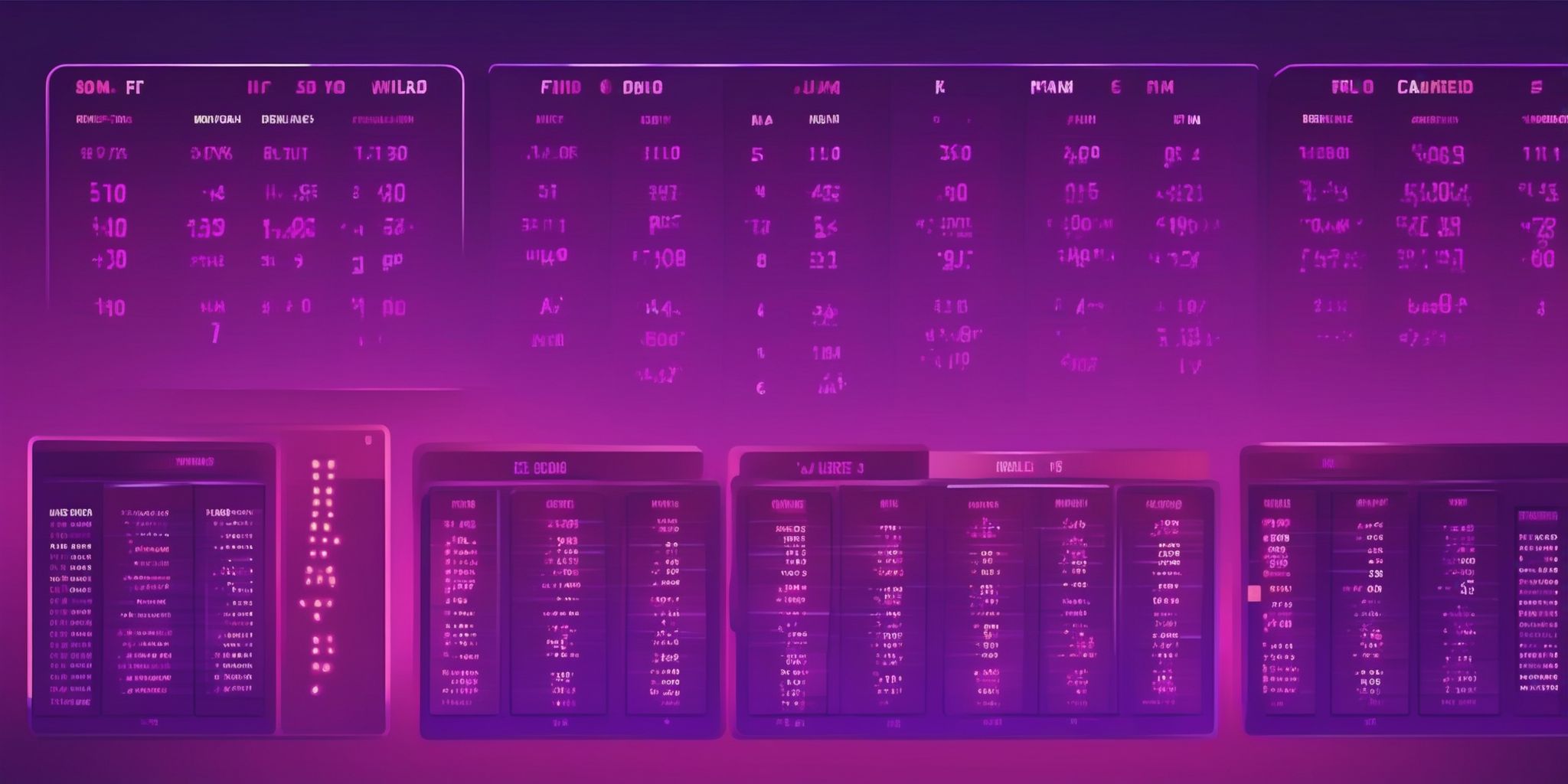 Scoreboard in flat illustration style, colorful purple gradient colors