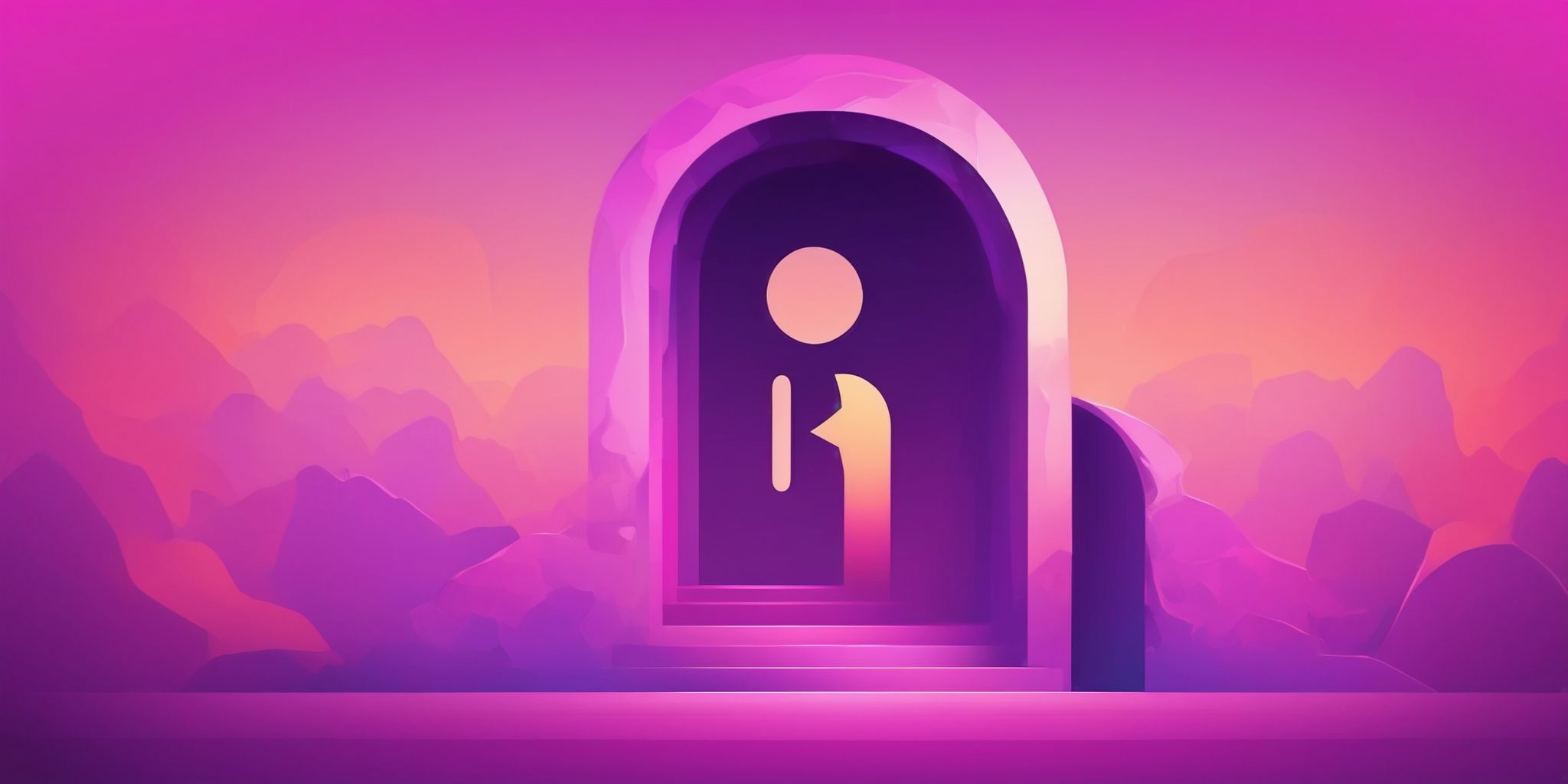 Keyhole in flat illustration style, colorful purple gradient colors