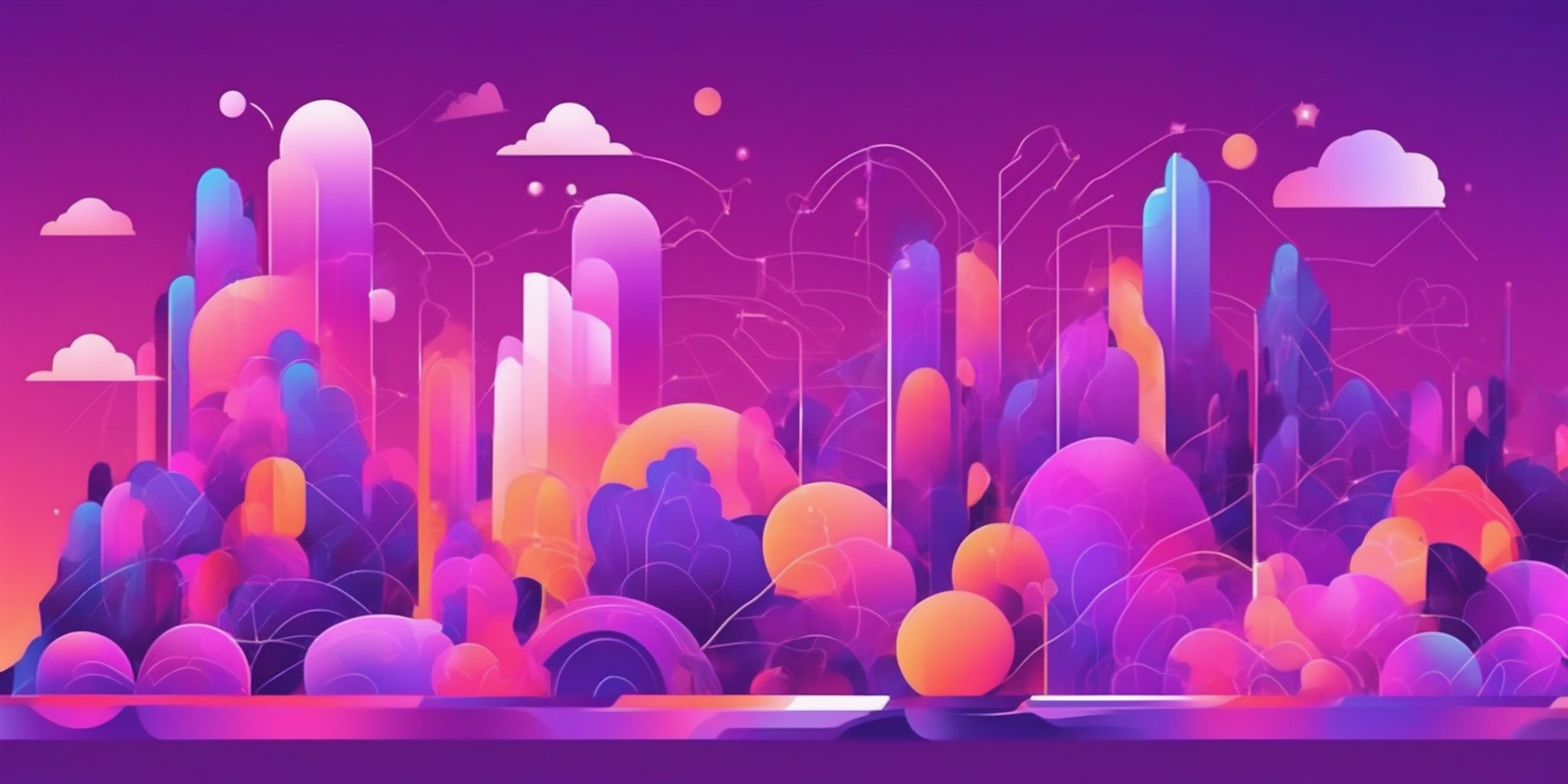 Innovation in flat illustration style, colorful purple gradient colors