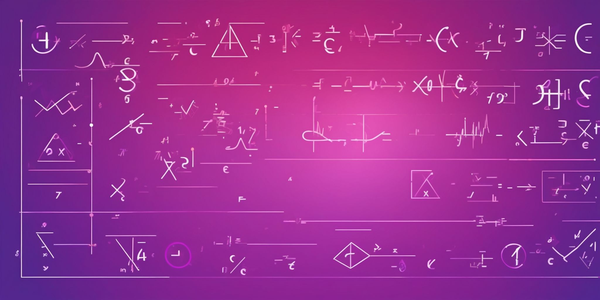 Equation in flat illustration style, colorful purple gradient colors