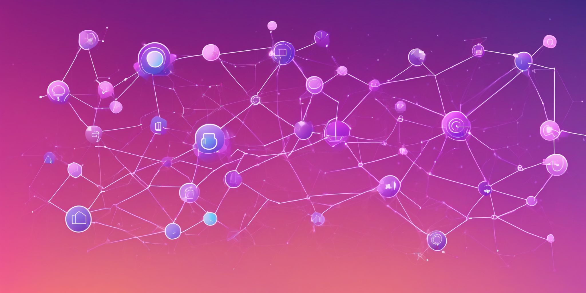 Connections in flat illustration style, colorful purple gradient colors