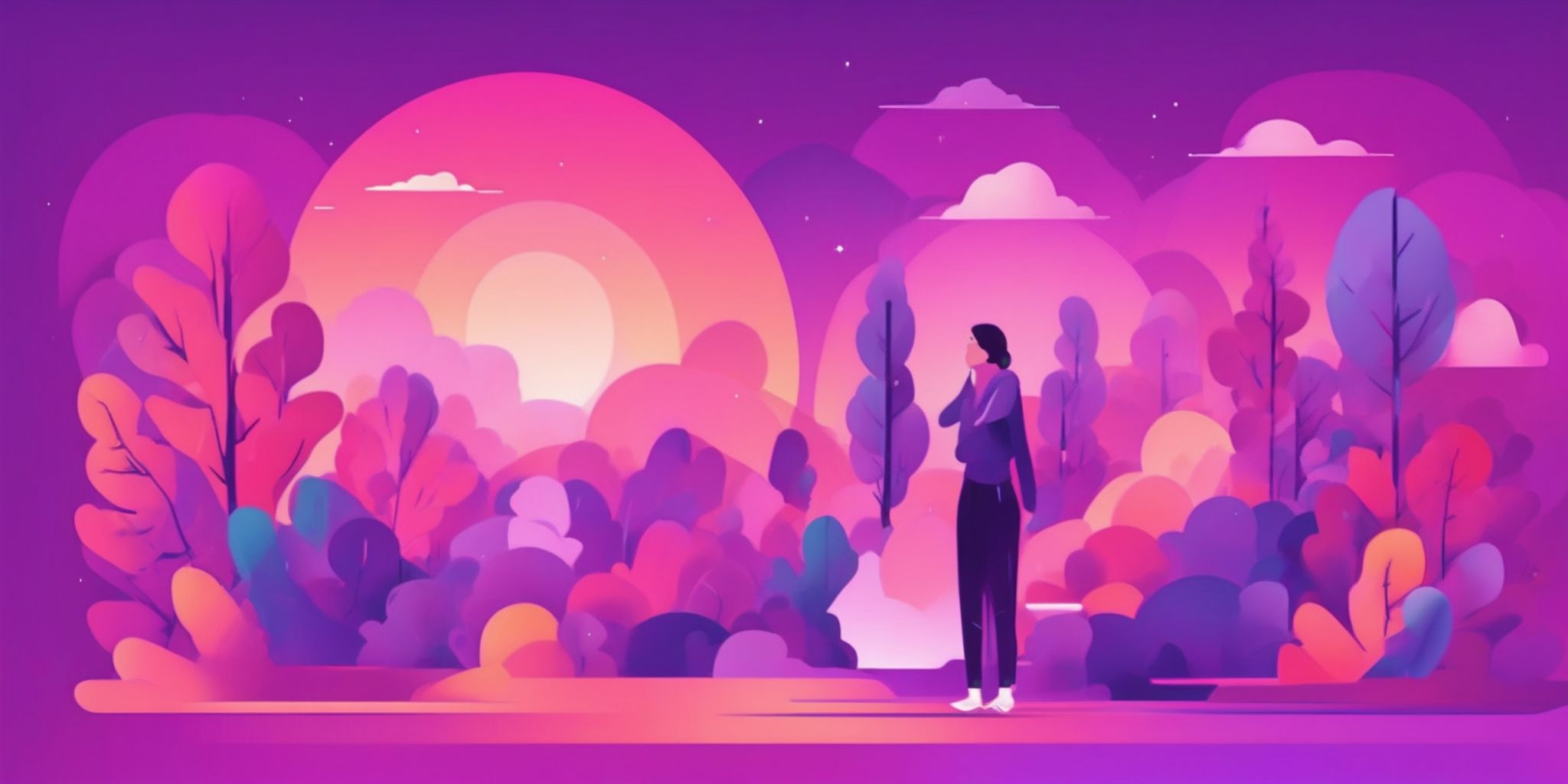 Insights in flat illustration style, colorful purple gradient colors