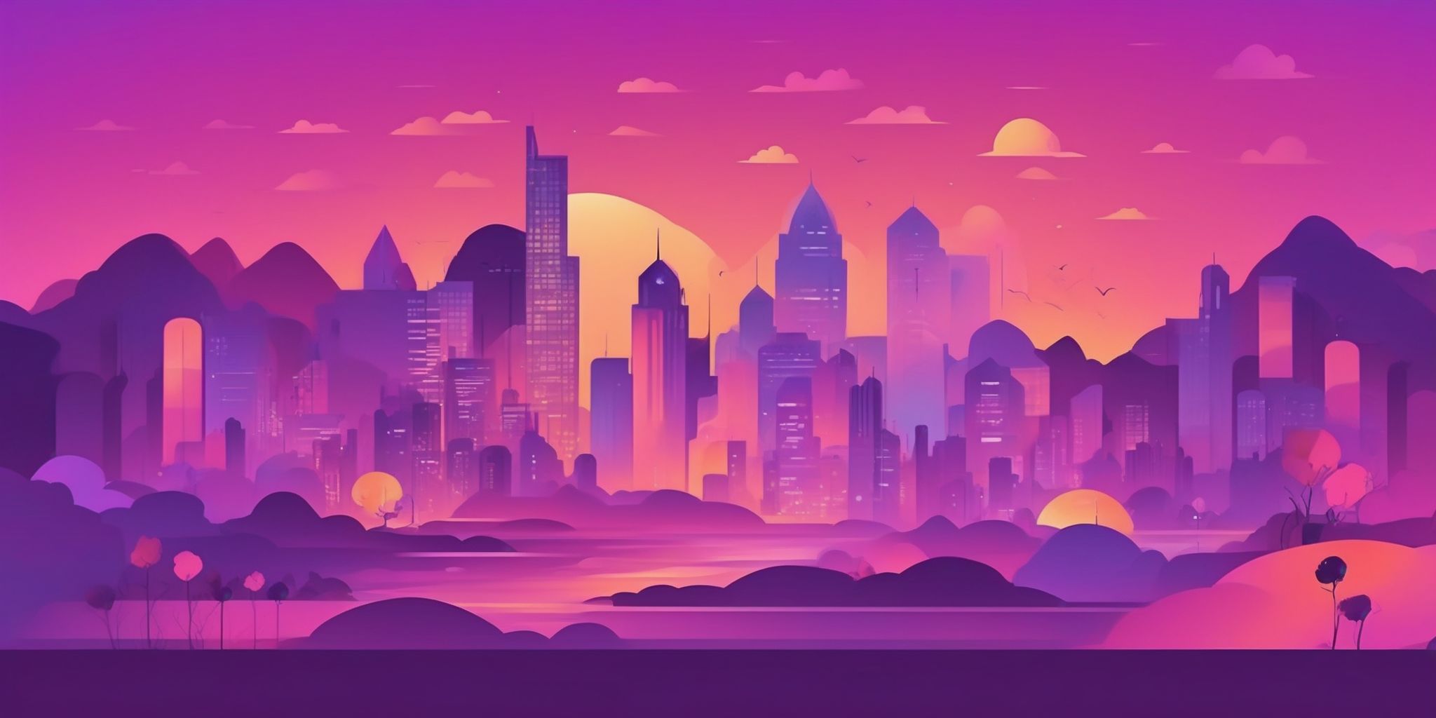 Bing in flat illustration style, colorful purple gradient colors