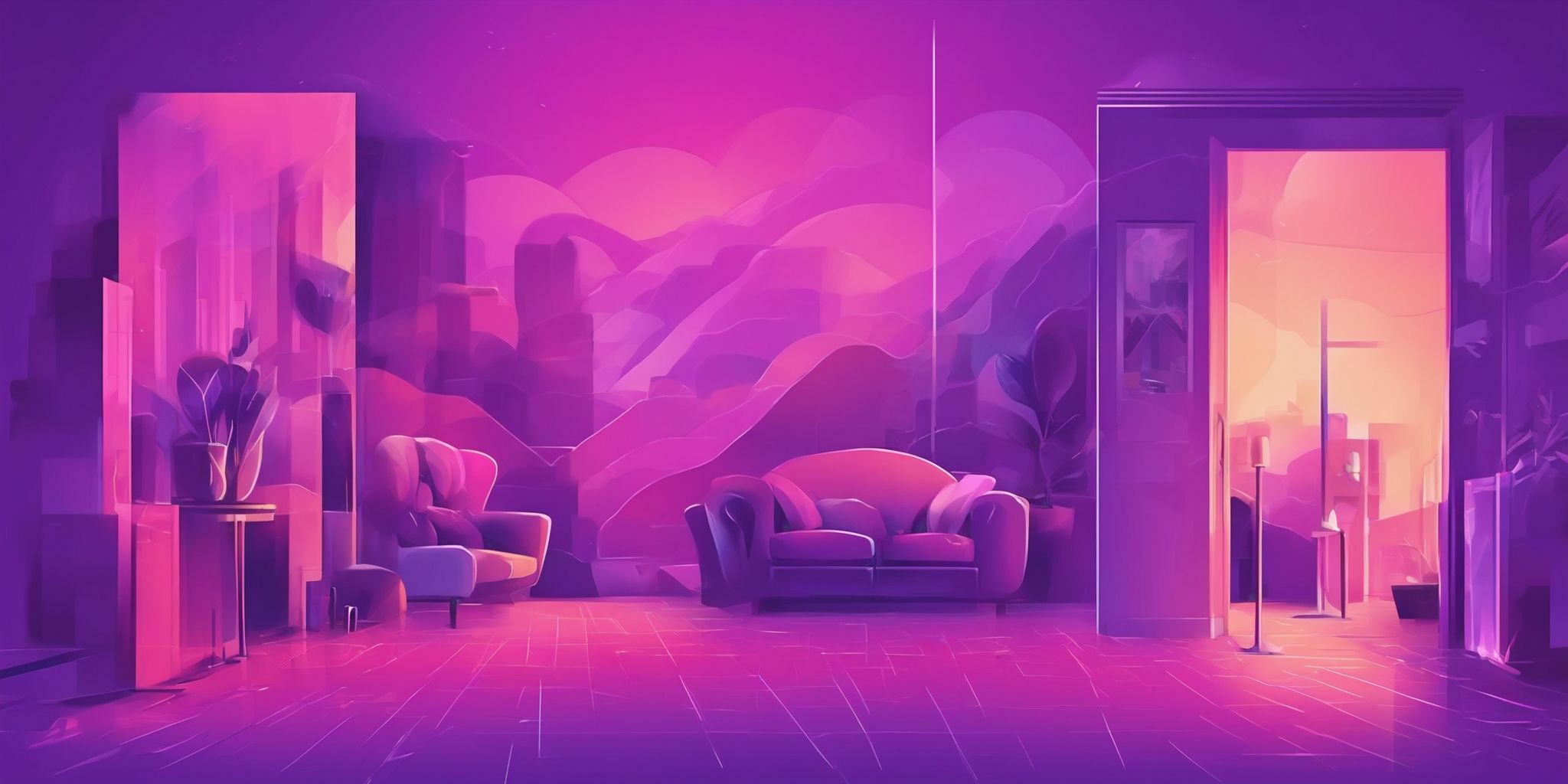 Detour in flat illustration style, colorful purple gradient colors