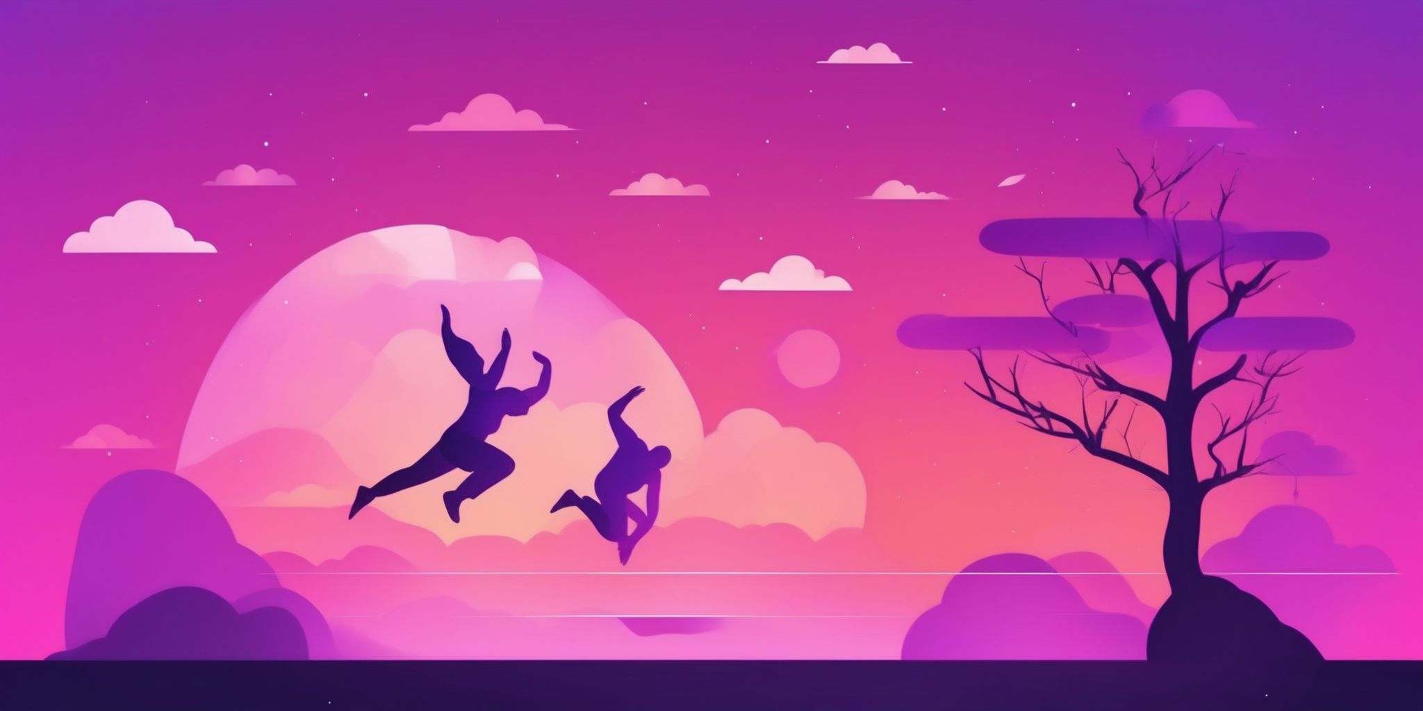 Springboard in flat illustration style, colorful purple gradient colors