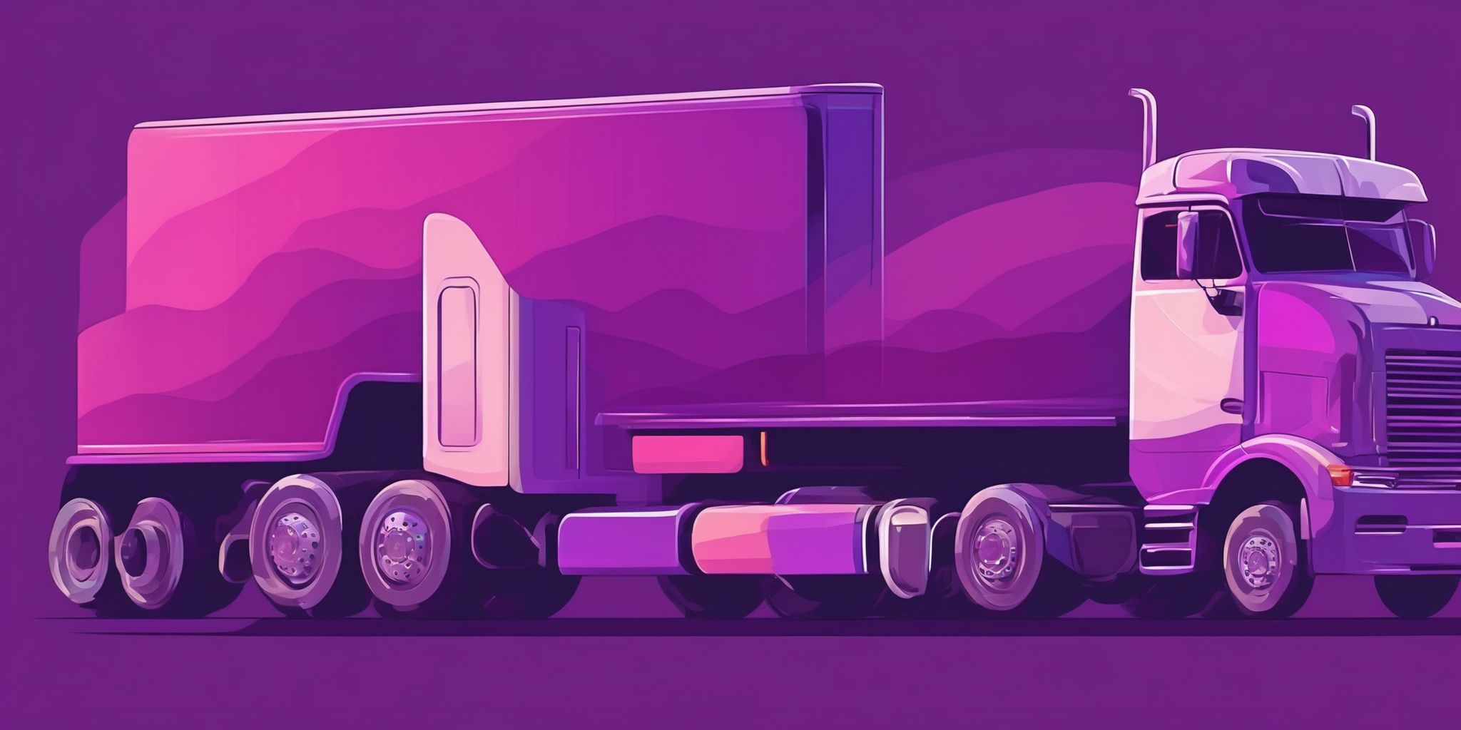 truck in flat illustration style, colorful purple gradient colors