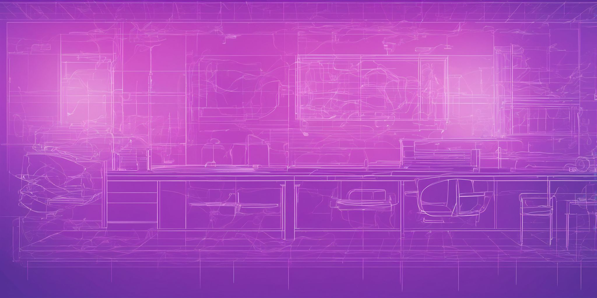 Blueprint in flat illustration style, colorful purple gradient colors