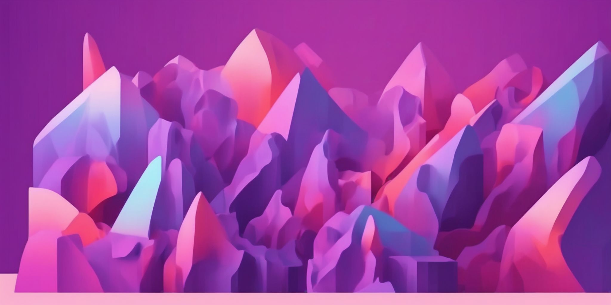 Sculpture in flat illustration style, colorful purple gradient colors