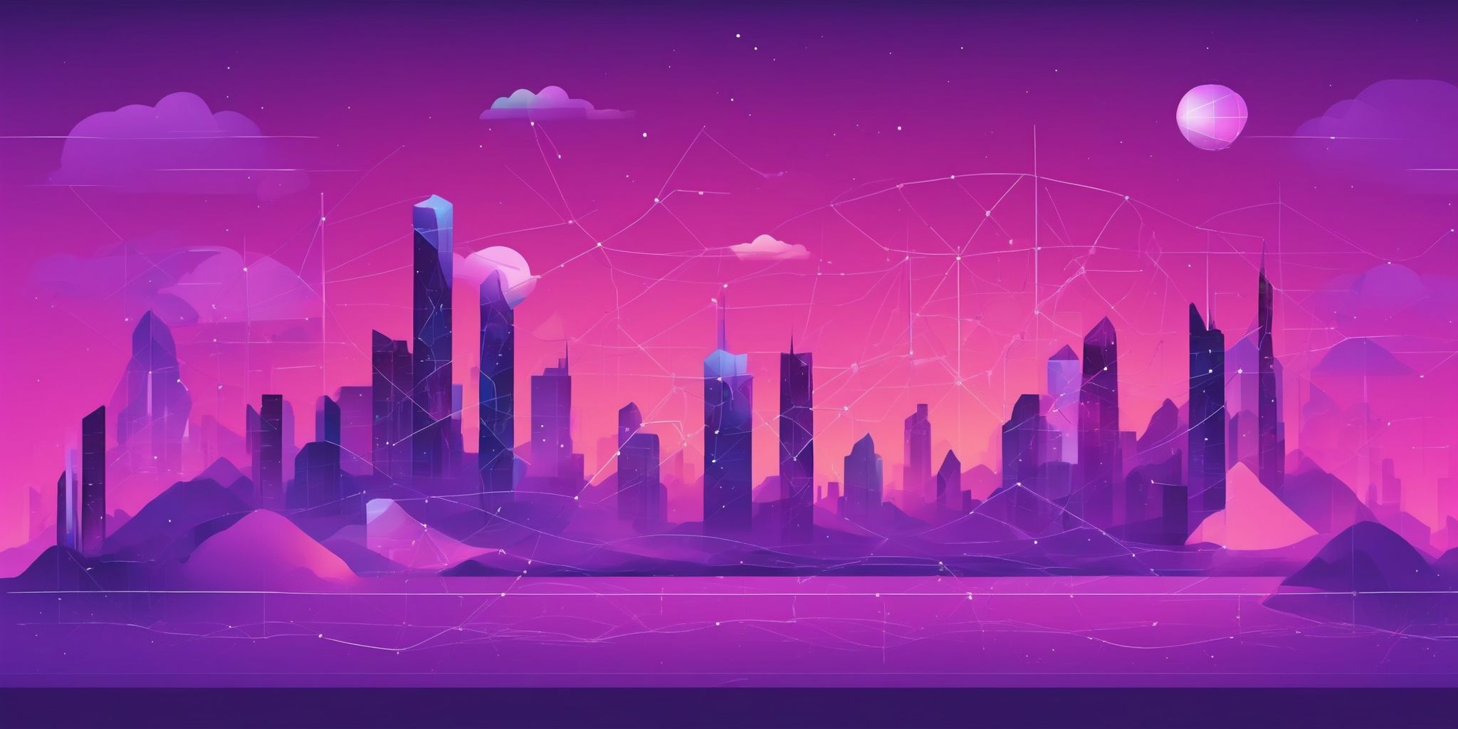 Navigation in flat illustration style, colorful purple gradient colors