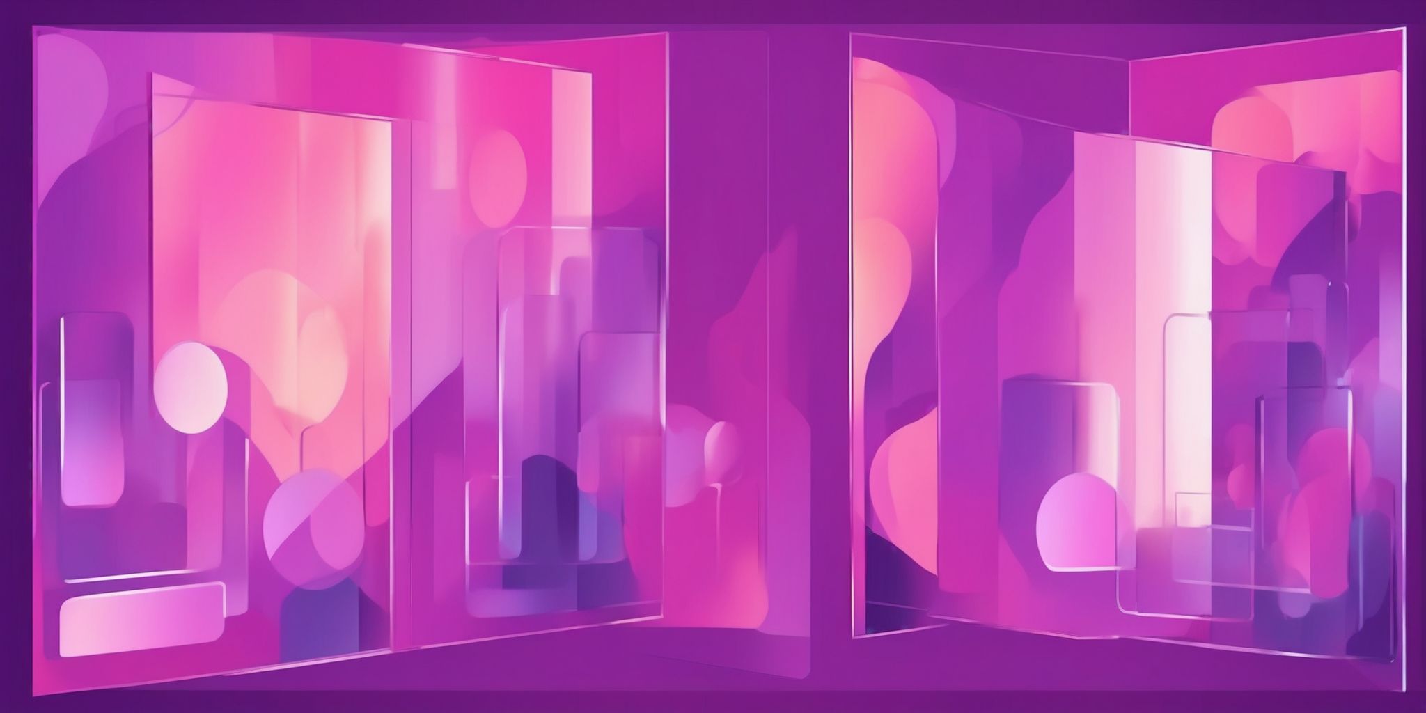 Mirror in flat illustration style, colorful purple gradient colors