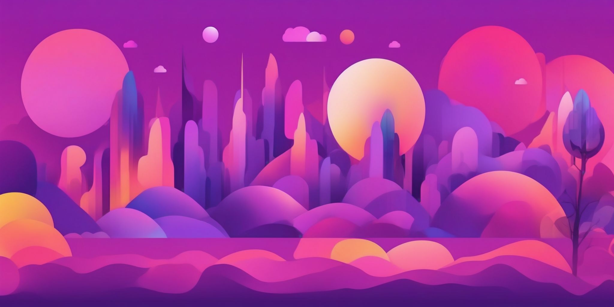 Echo in flat illustration style, colorful purple gradient colors