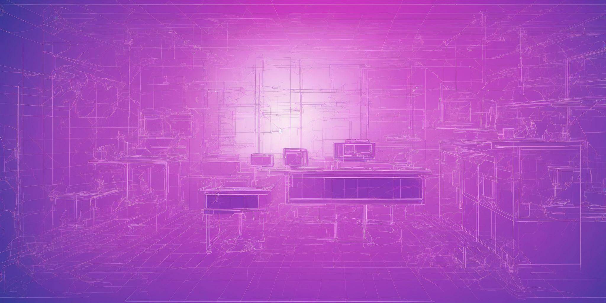 Blueprint in flat illustration style, colorful purple gradient colors