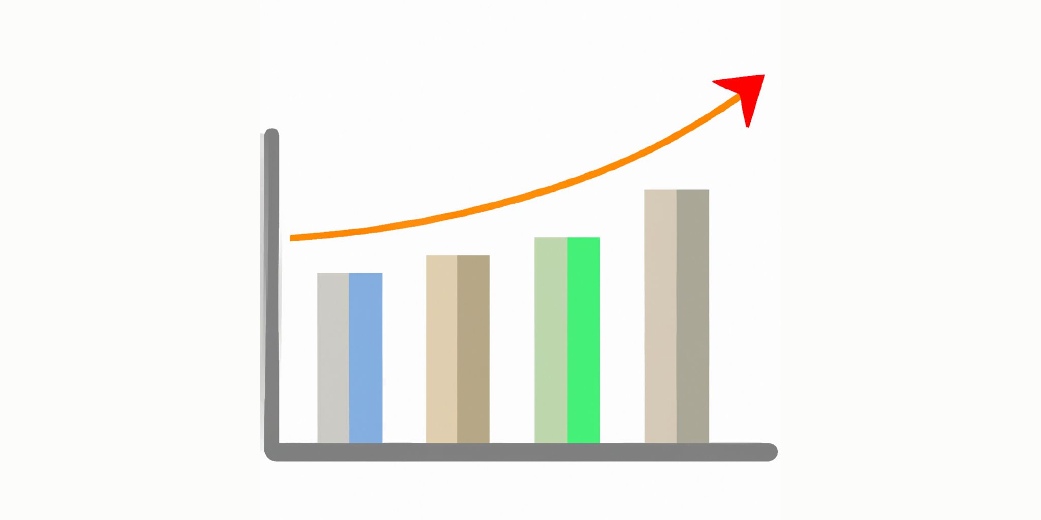 Graph in flat illustration style with gradients and white background