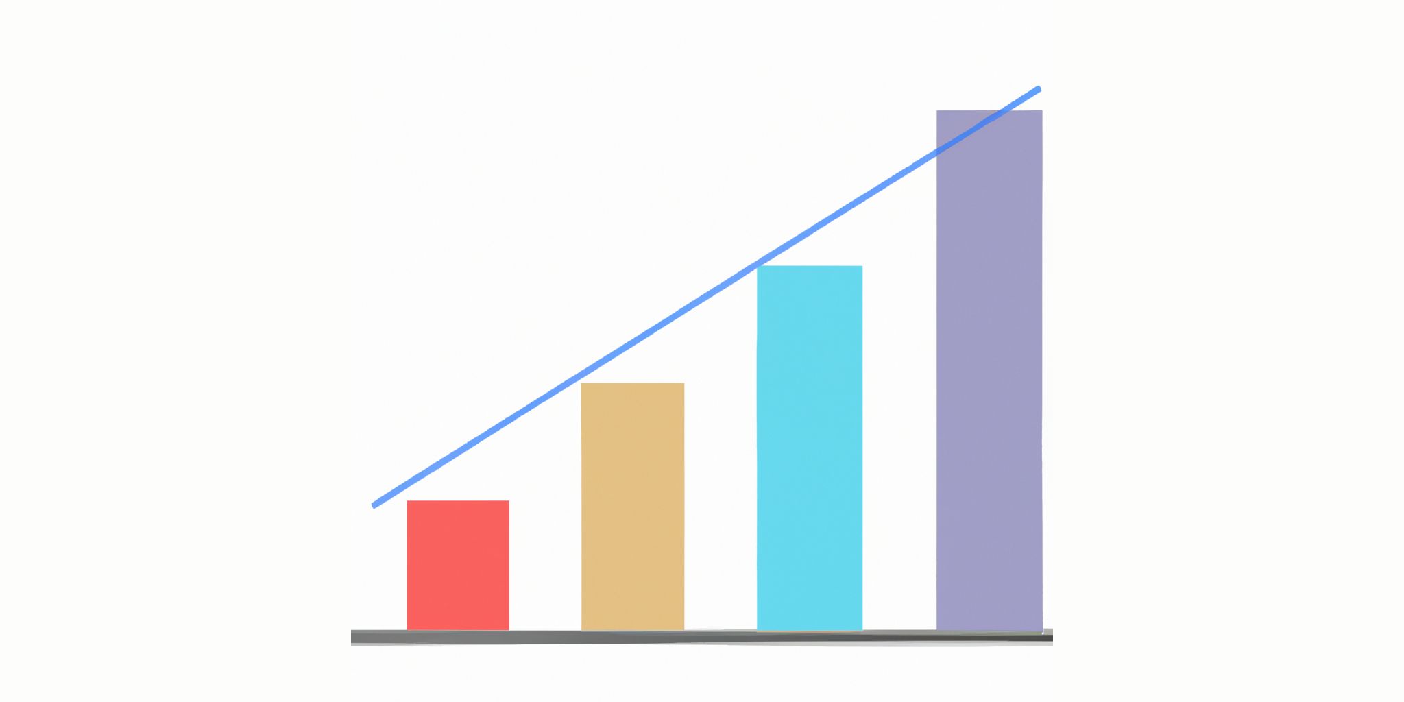 Graph in flat illustration style with gradients and white background