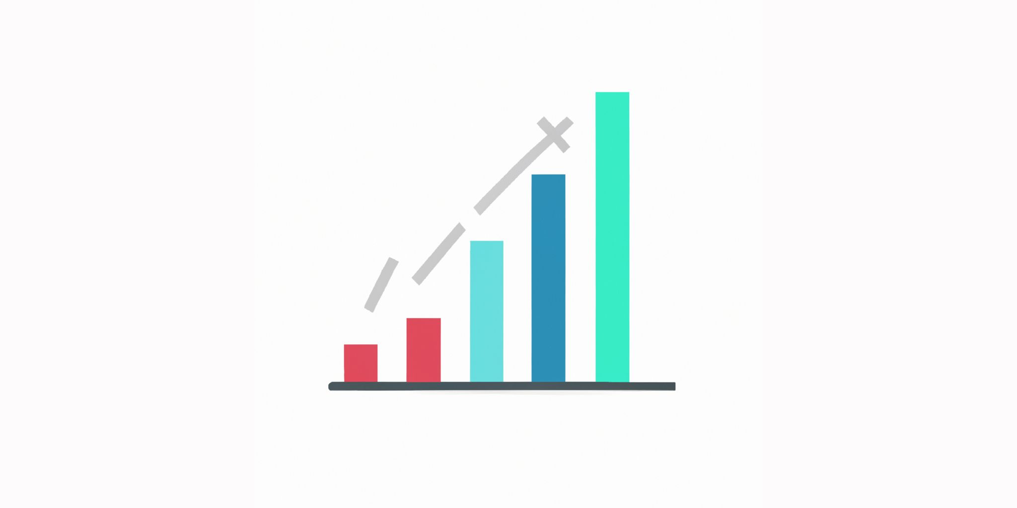 Graph in flat illustration style with gradients and white background