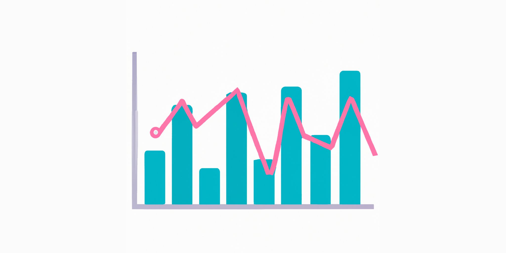 Graph in flat illustration style with gradients and white background