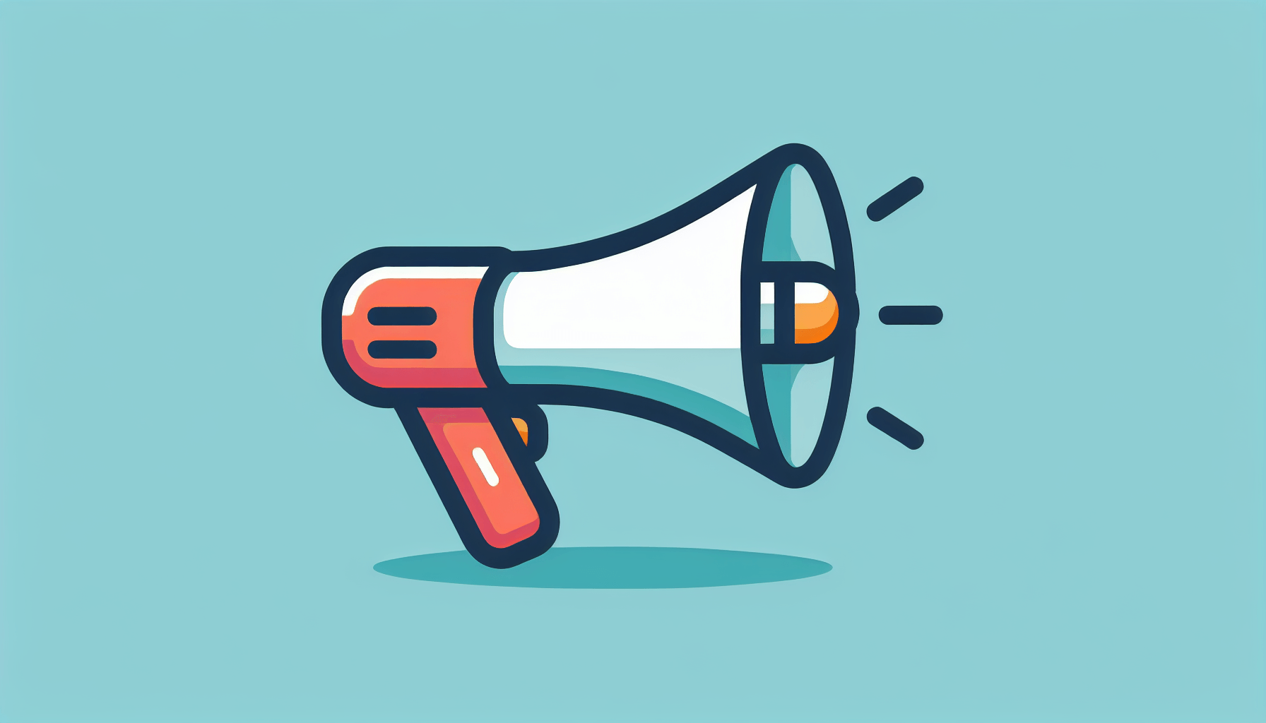 Megaphone in flat illustration style