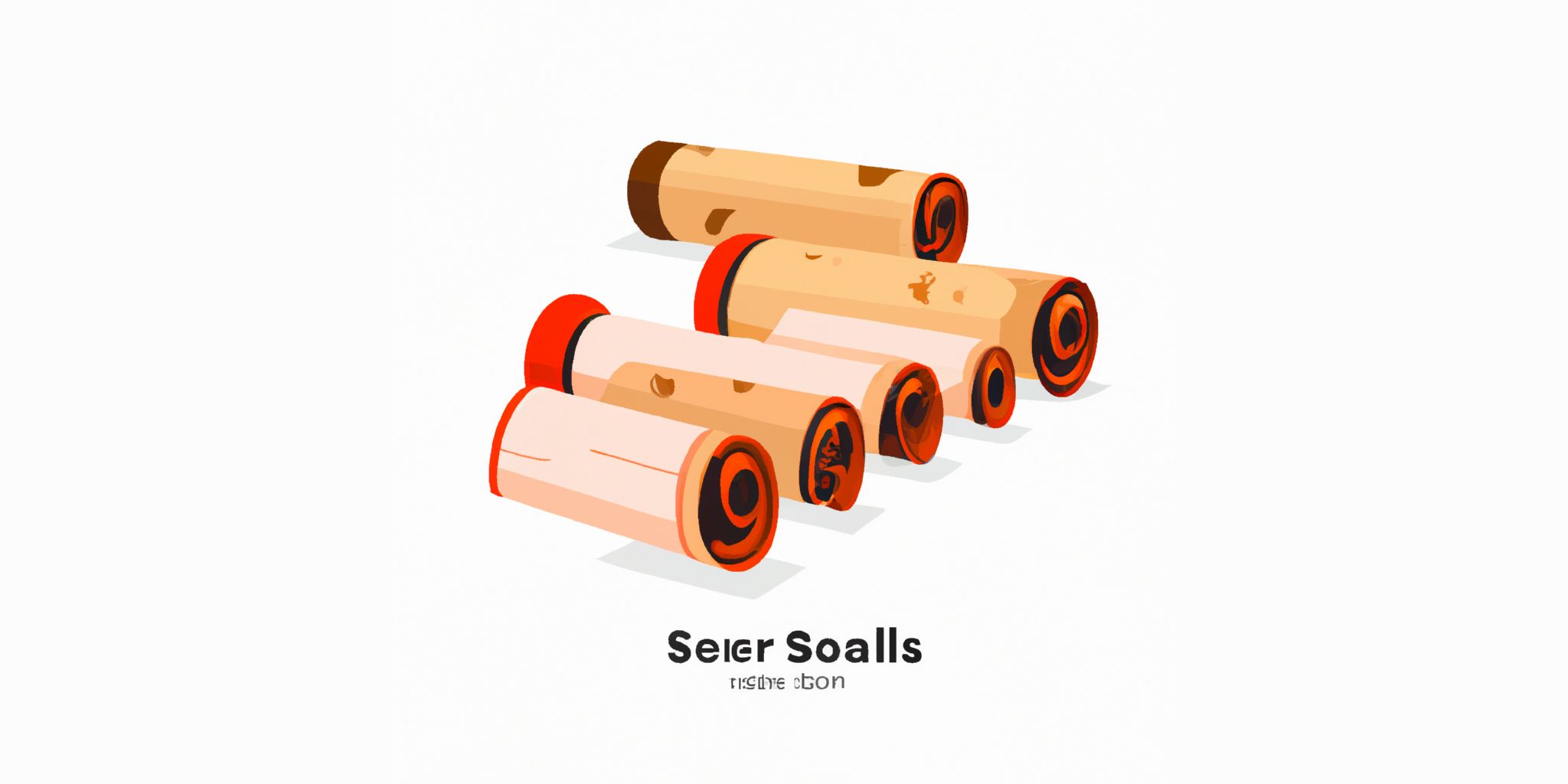 Stack of scrolls in flat illustration style with gradients and white background