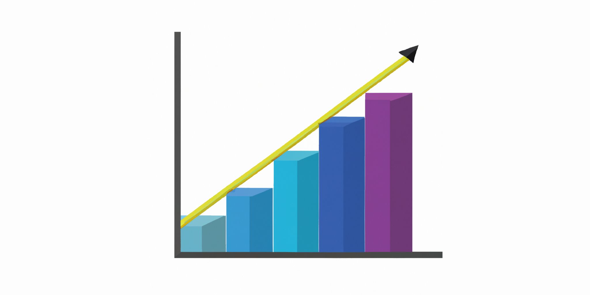 Graph in flat illustration style with gradients and white background