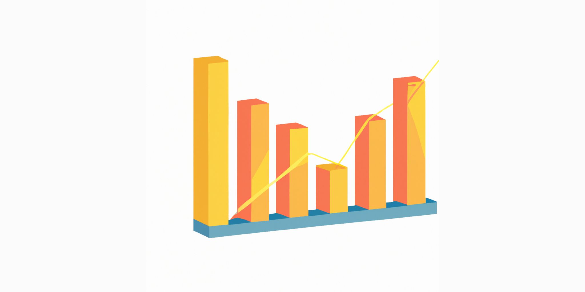 Graph in flat illustration style with gradients and white background