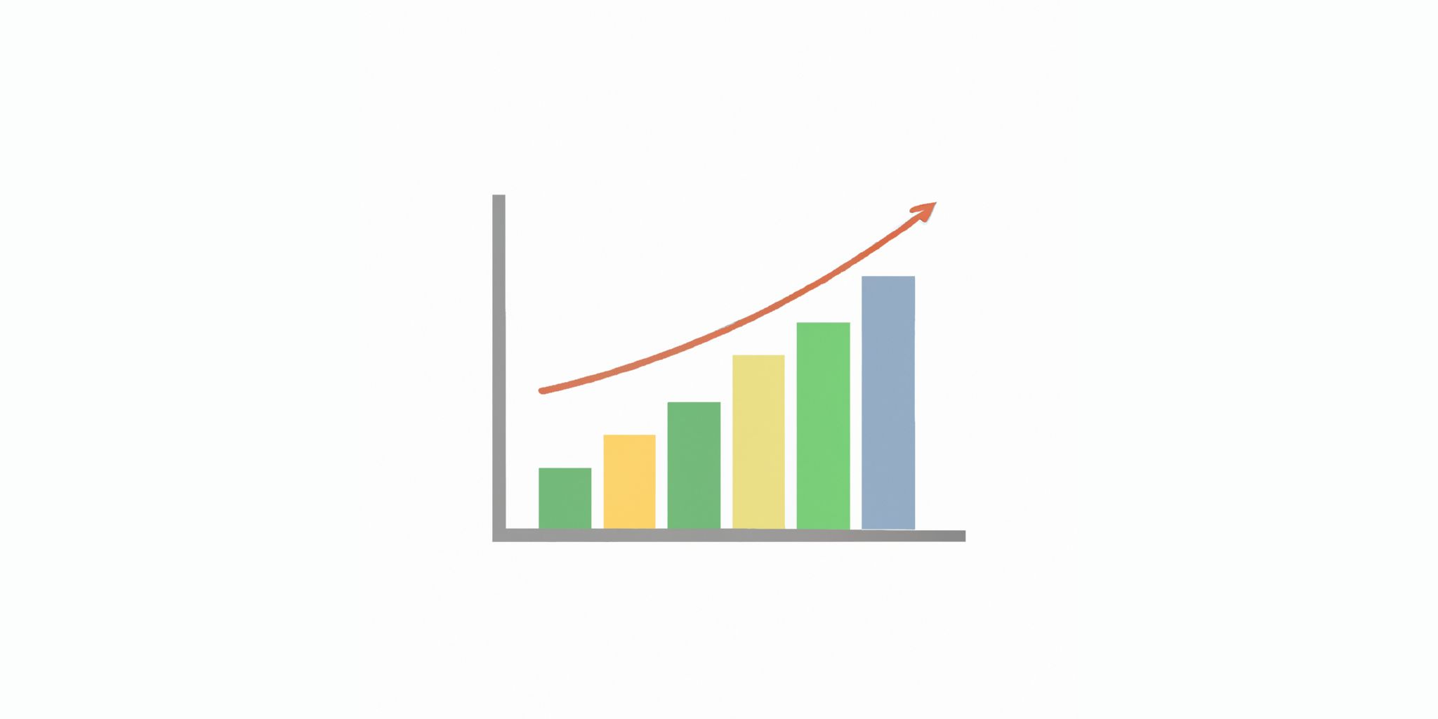 Graph in flat illustration style with gradients and white background