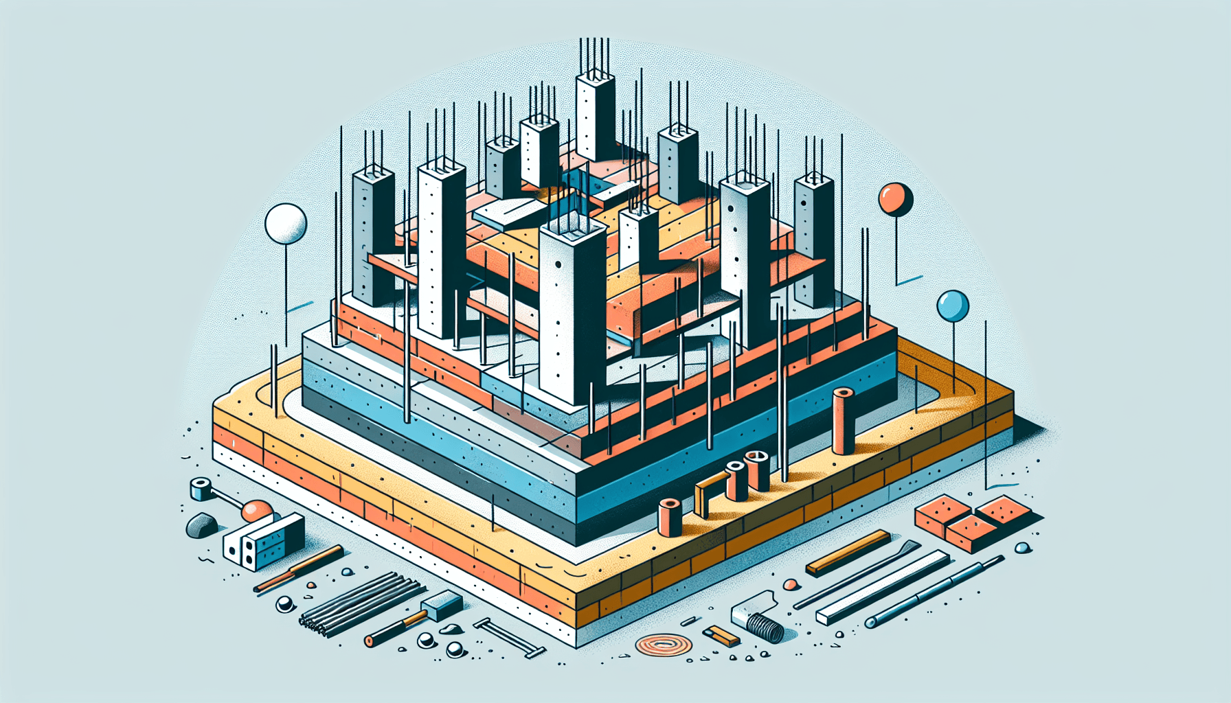 Foundation in flat illustration style