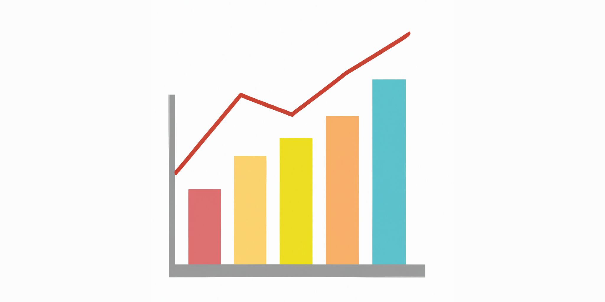 Graph in flat illustration style with gradients and white background