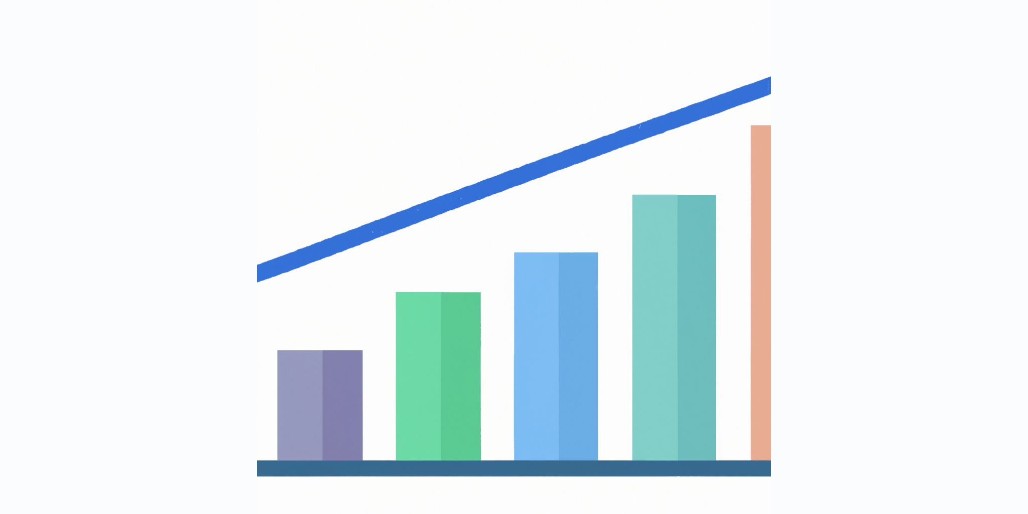 Graph in flat illustration style with gradients and white background