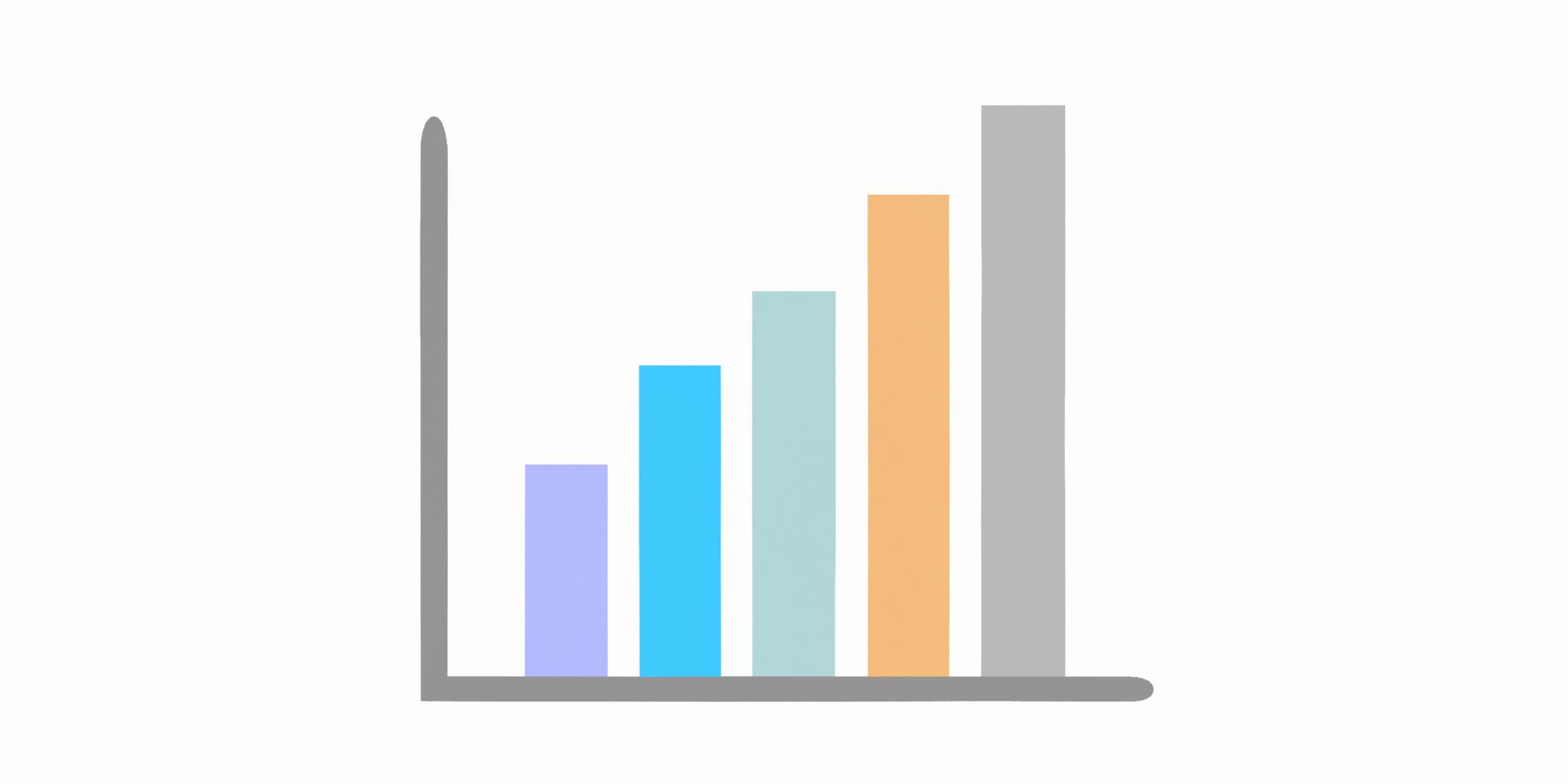 Graph in flat illustration style with gradients and white background