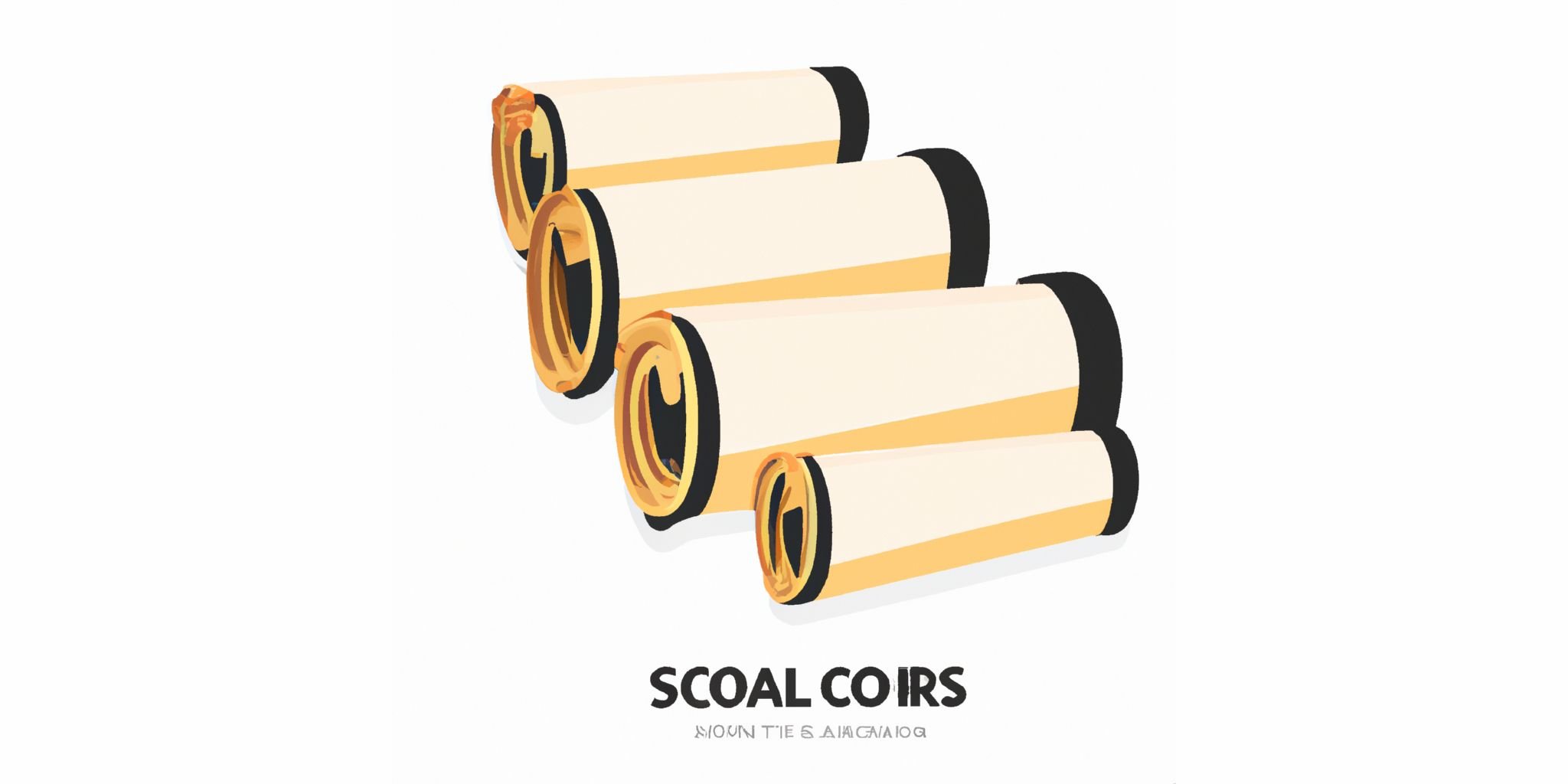 Stack of scrolls in flat illustration style with gradients and white background