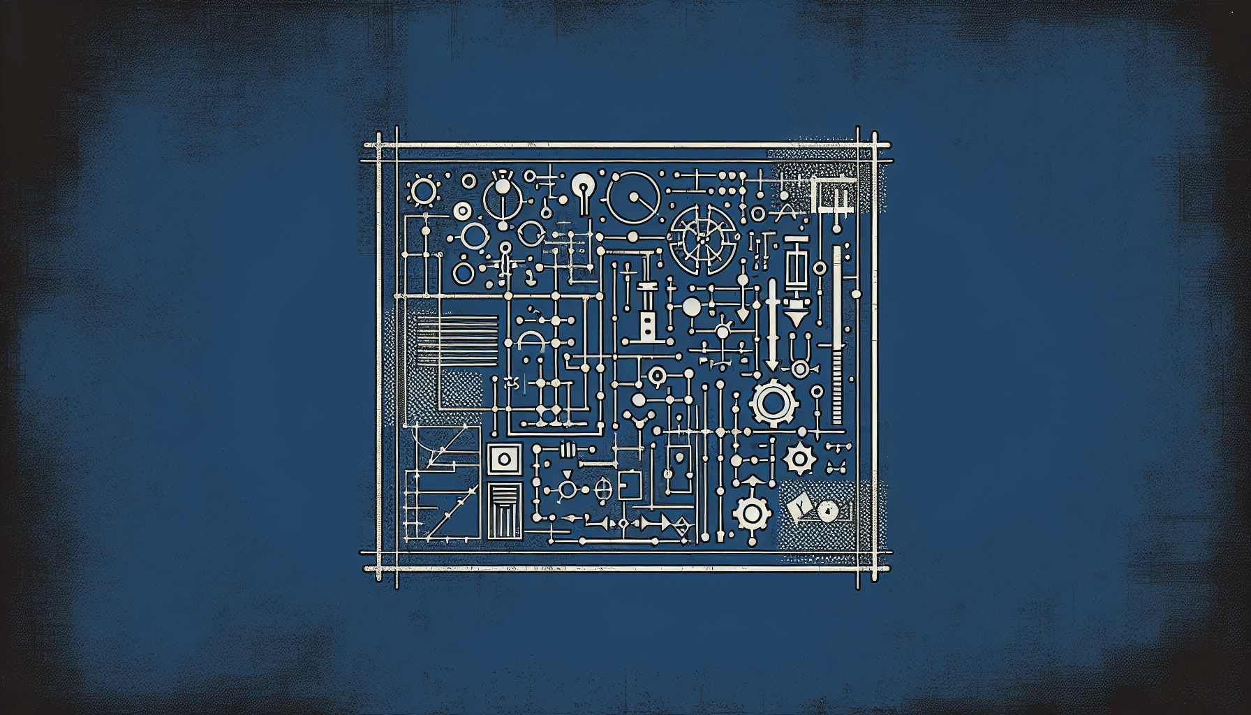 Blueprint in flat illustration style