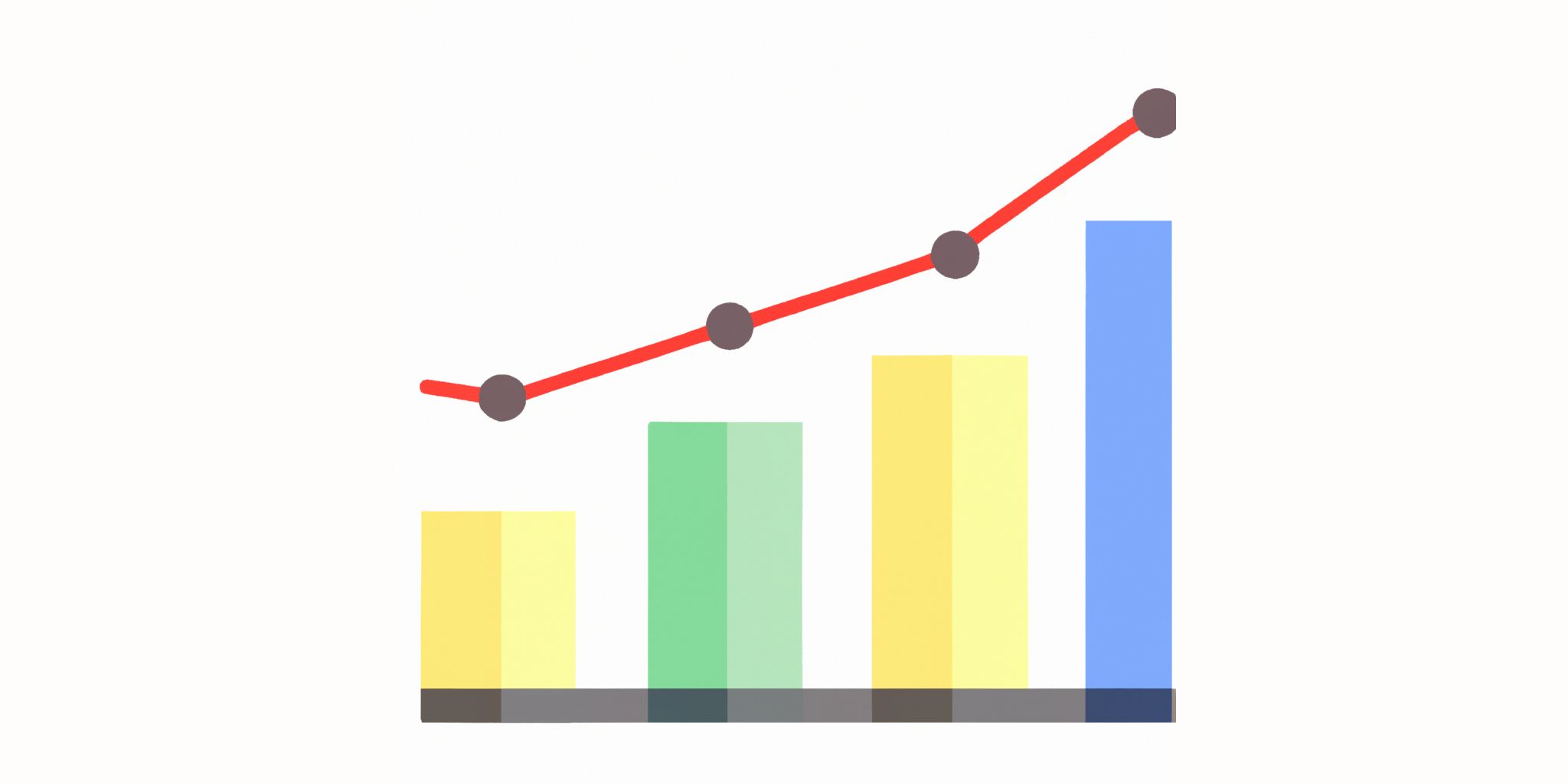 Graph in flat illustration style with gradients and white background